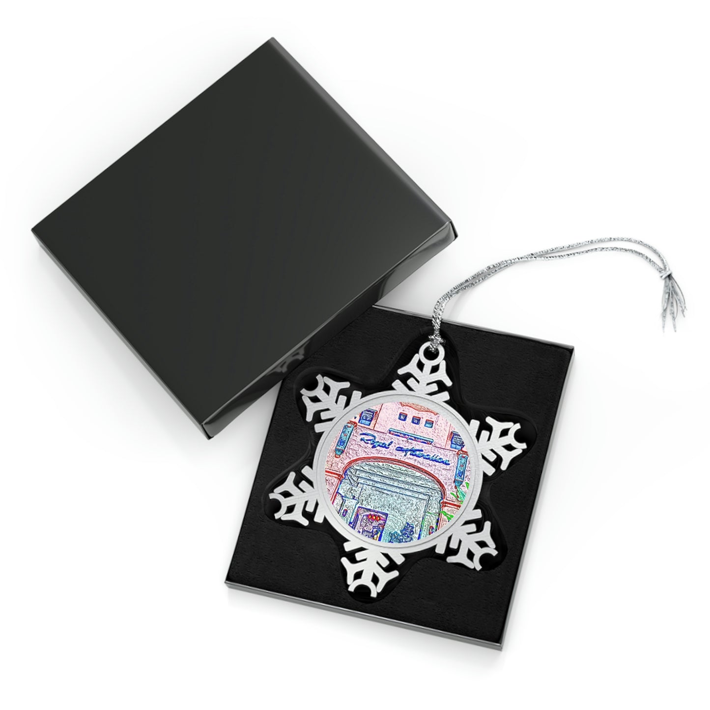 Pewter Snowflake Ornament ... "La Grande Entree" At: 'The Pink Palace' ... The Royal Hawai'ian ... Honolulu, HI ... '27Oct2014' ... Original Works ...