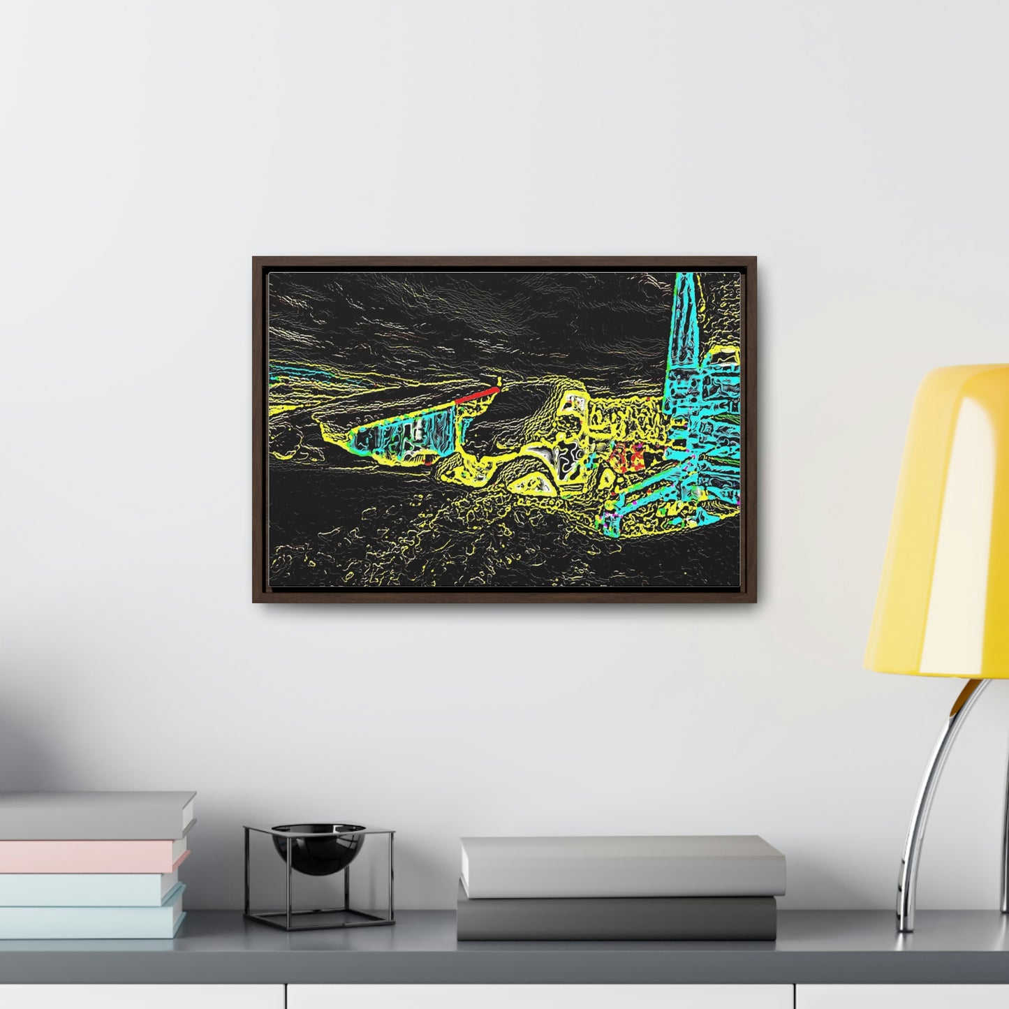 Gallery Canvas Wraps, Horizontal Frame ... "Snow Vehicle In Snow Storm At-Rest" ... Circa 12Mar23 ... Central Idaho ... 18-Hours Rendering Time: Original Works ...