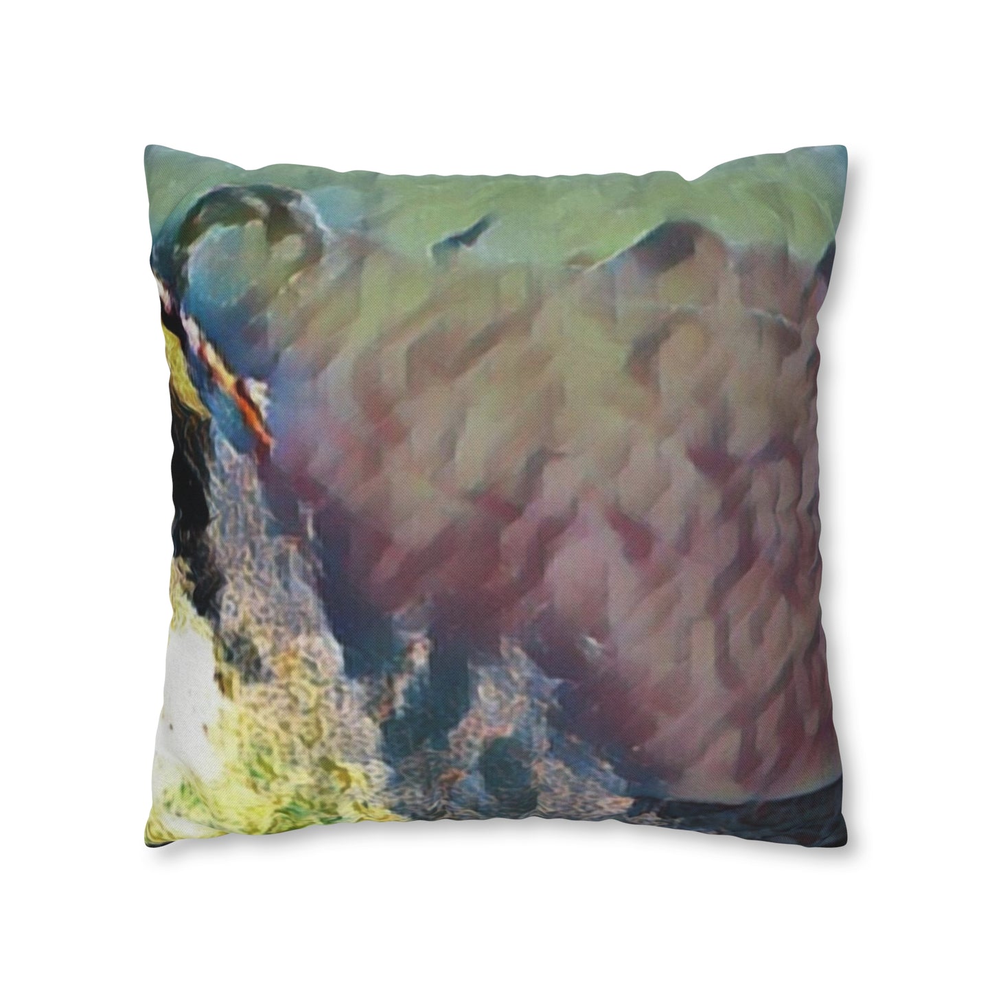 Spun Polyester Square Pillow Case ... An Extraordinary Humpback Breach ... 'With Explosive Energy' ... Family Archives (KPH) ... Circa: 21st Century. Maui, HI ... Original Works ...