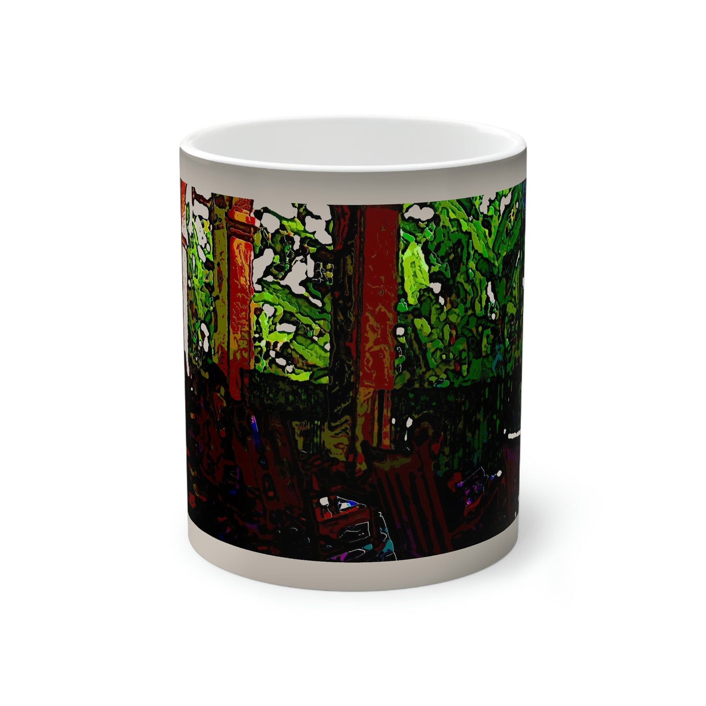 Color-Changing Mug, 11oz ...  Lanai & Rocking Chairs At: 'The Pink Palace' ... The Royal Hawai'ian ... Honolulu, HI ... '27Oct2014' ... Original Works ...