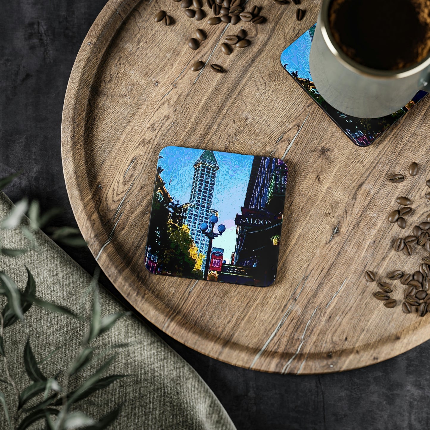 Coasters ...  Pioneer Square & Smith Tower ... 'That World Famous View' ... Colleague Supplied Photo ... Original Works ...