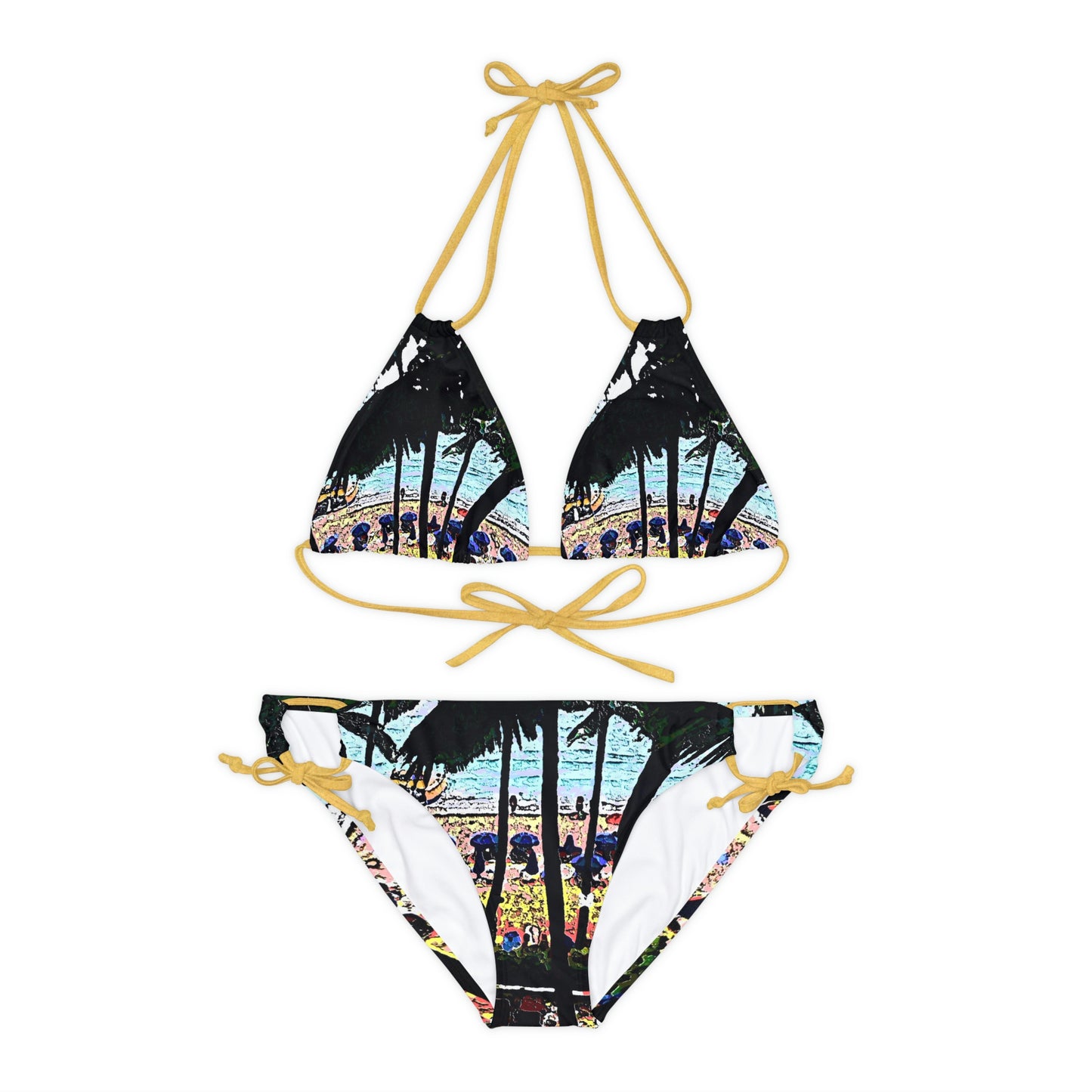 Strappy Bikini Set ...  "A Beautiful Beach Amongst The Palms" ... The Outrigger Waikiki, Honolulu, Oahu ... Original Works ...