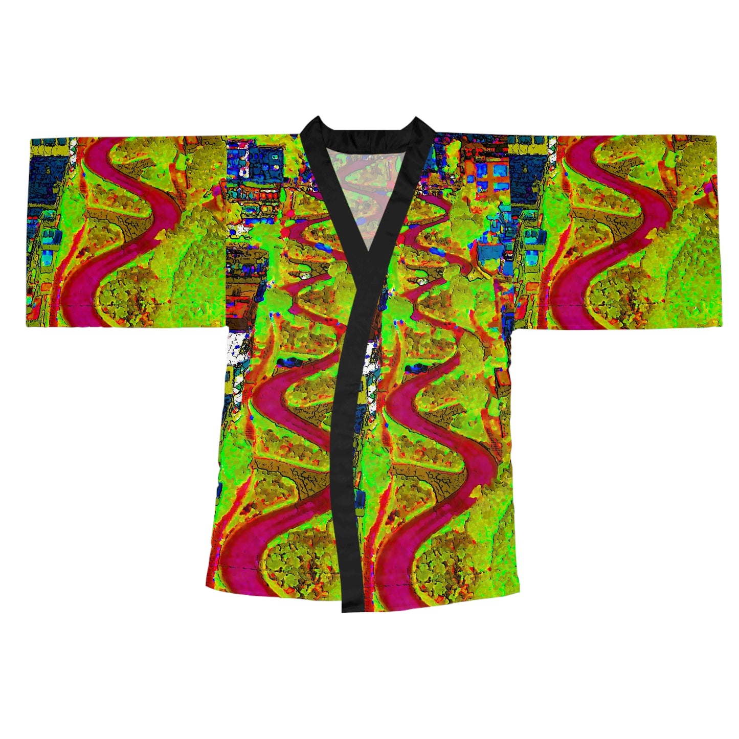 Long Sleeve Kimono Robe ... A Crazy Street ... 'Eight Winding Curve-Switchbacks' ... "Lombard Street, San Francisco, CA' ... Family Archives: 1970's ... Original Works ...