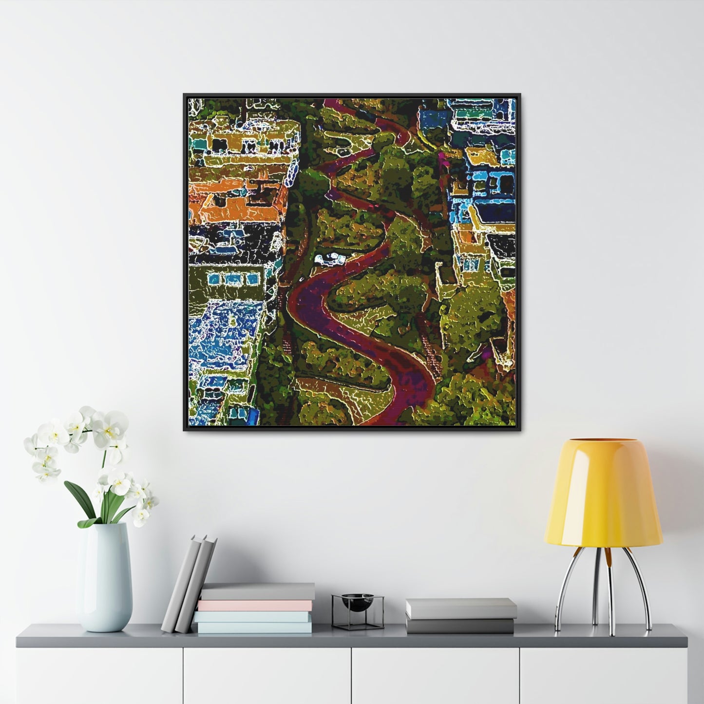 Gallery Canvas Wraps, Square Frame ... A Crazy Street ... 'Eight Winding Curve-Switchbacks' ... "Lombard Street, San Francisco, CA' ... Family Archives: 1970's ... Original Works ...