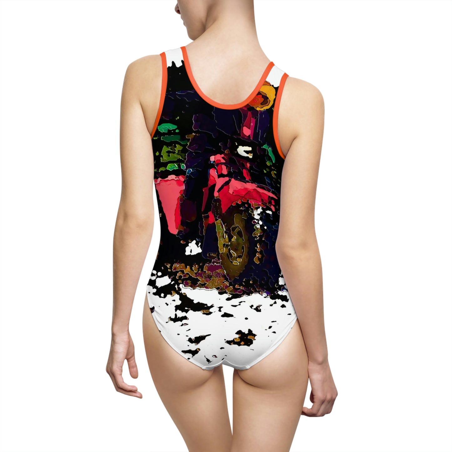 Women's Classic One-Piece Swimsuit .. Winter Action Inspiration: "Comfortable & Highly Stylized Under-clothing For The Wheeled Motorsports Enthusiast ... "