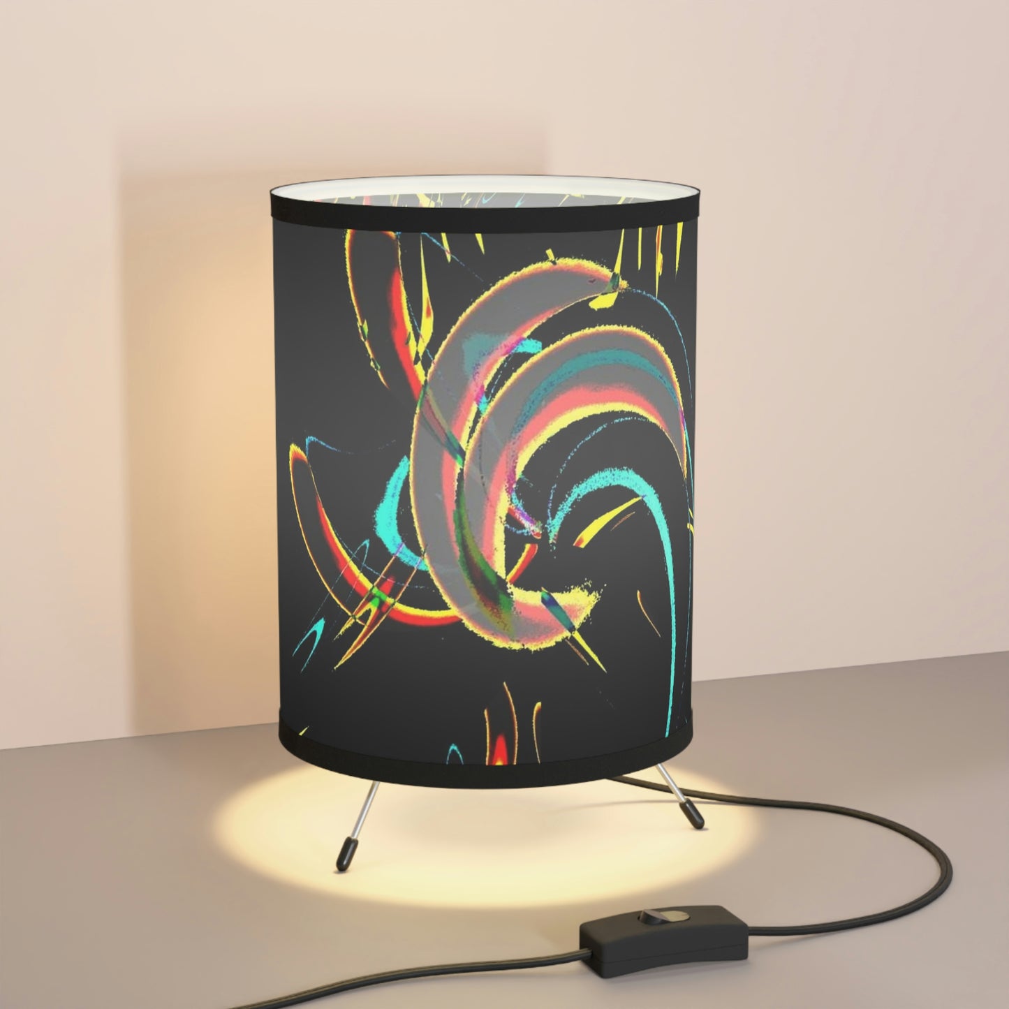 Tripod Lamp with High-Res Printed Shade, US\CA plug ... "Waning Moon" ... Central Idaho ... October 2022 ... Rendering Time: 22 Hours ... Original Works ...