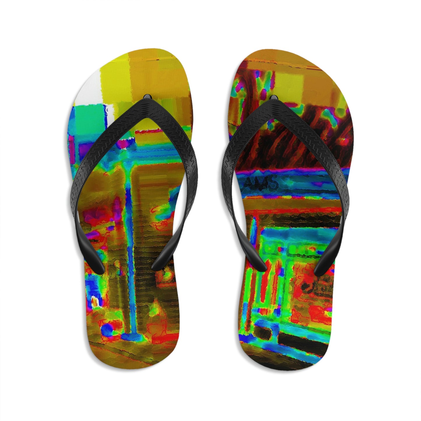 Unisex Flip-Flops ...  In-A-Hurry & Stressed? ... Remember: Keep "Clam" ... Clam_Happy ...  'Ivars: Seattle Waterfront' ... Personal Archives ... Original Works ...