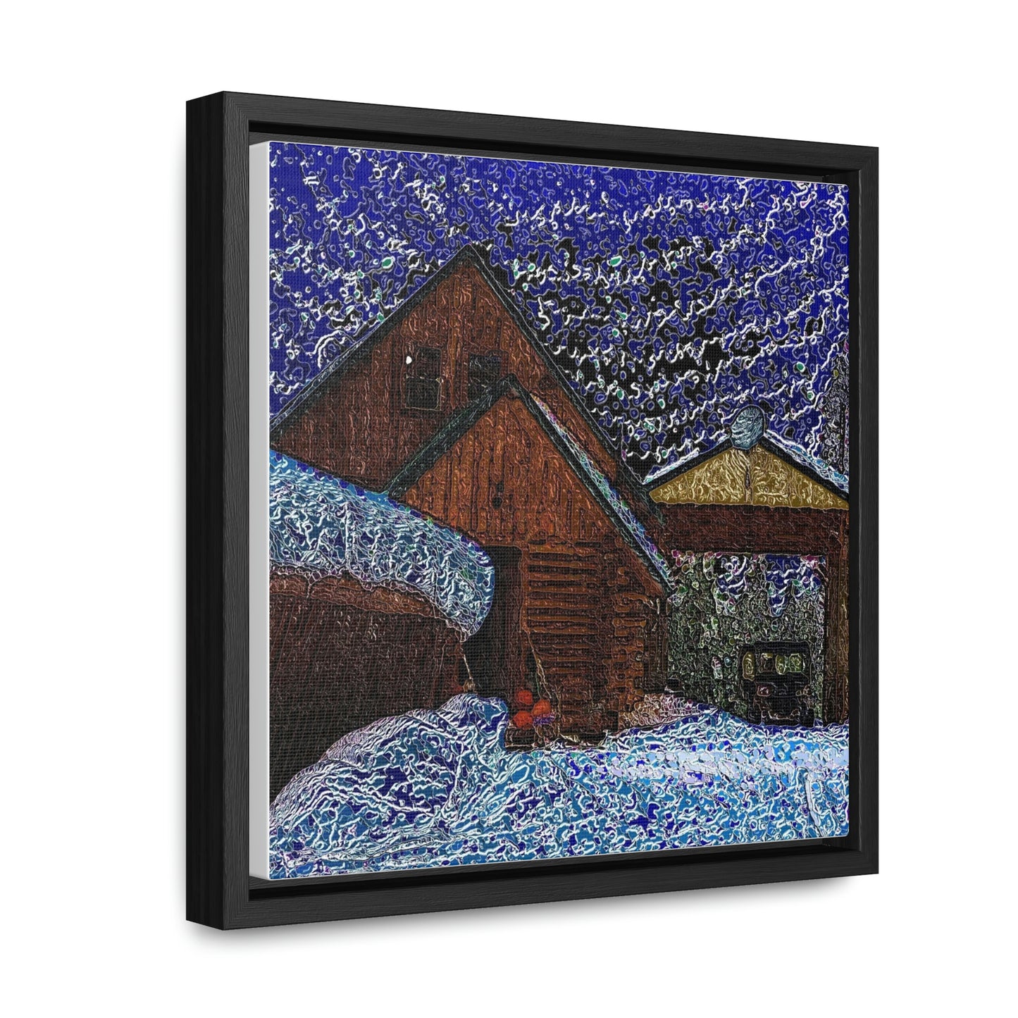 Gallery Canvas Wraps, Square Frame ... A Litle Bit Of Color ...  A Little Bit Of Van Gogh ... A Little Bit Of Vertigo ... "And Away You Go With The Snow .." Original Works: Rendering Time: 16 Hours ...