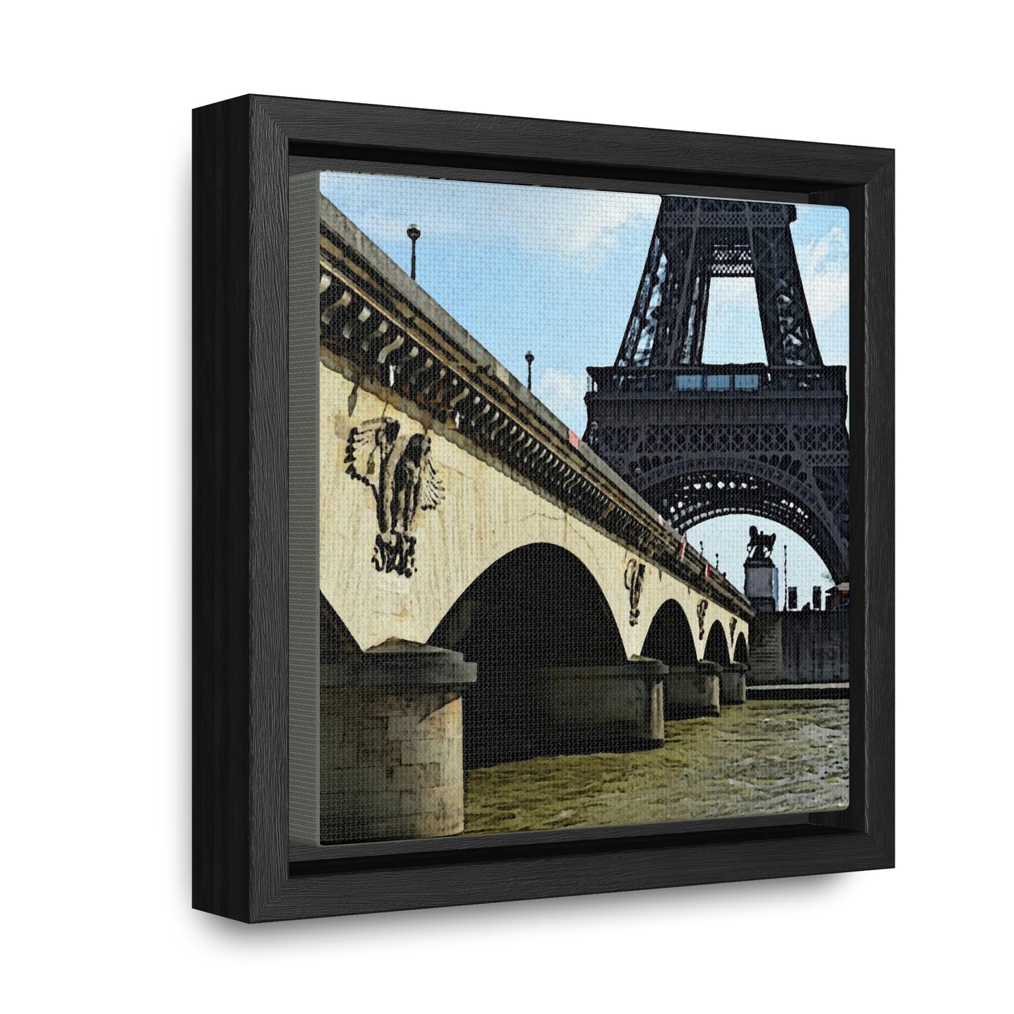 Gallery Canvas Wraps, Square Frame ...  Le Tour D'Eiffel ..."Along The Water" ... Barbara Joan Bonnell-Holt ... Le Voyage De Paris: 1972 ... Original Works ...
