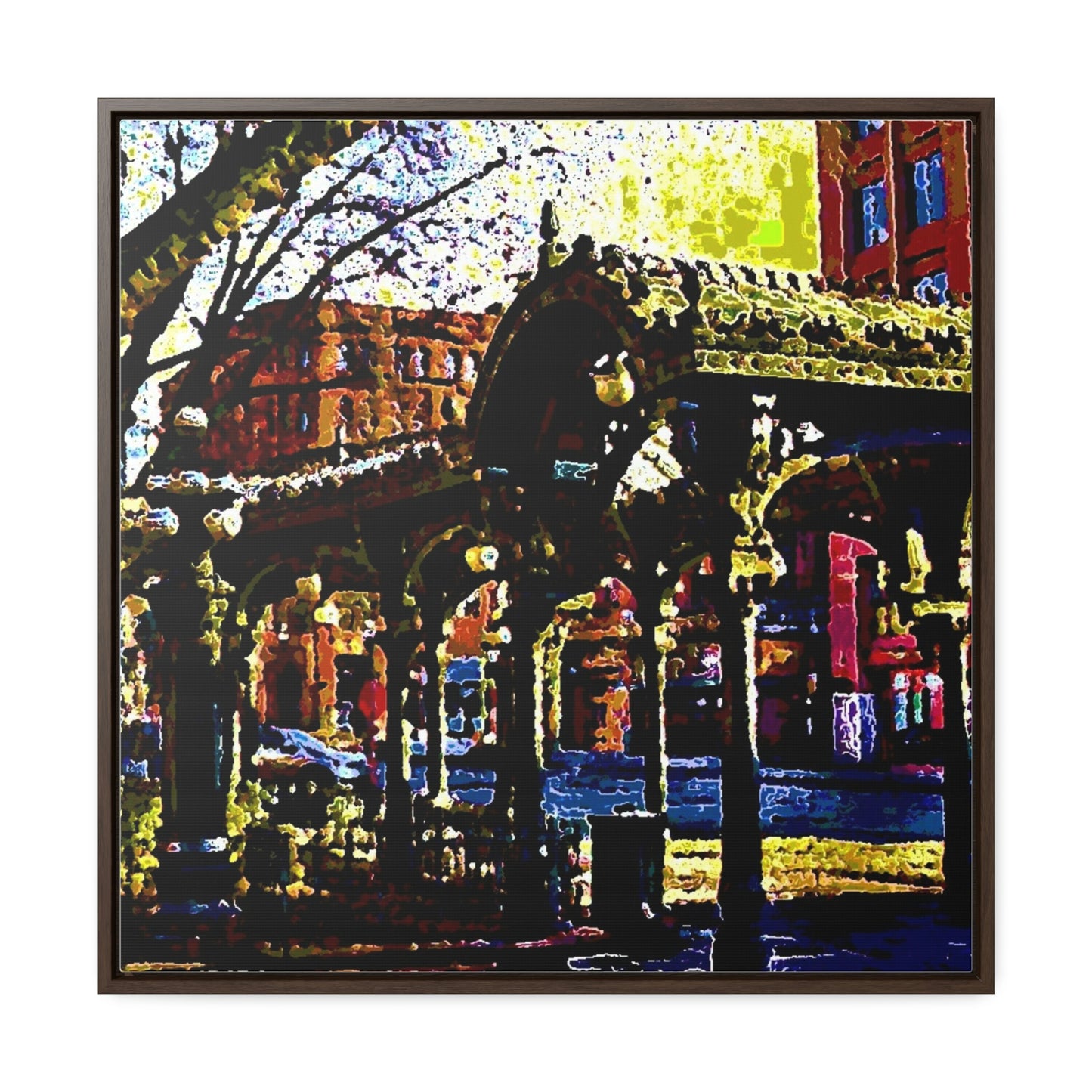 Gallery Canvas Wraps, Square Frame ... A Very Fine Place To Meet ... To Catch The Bus ... 'To Find A Friend' .. Just-To-Hangout ... Dr FJHolt Base Photo ... Original Works ...