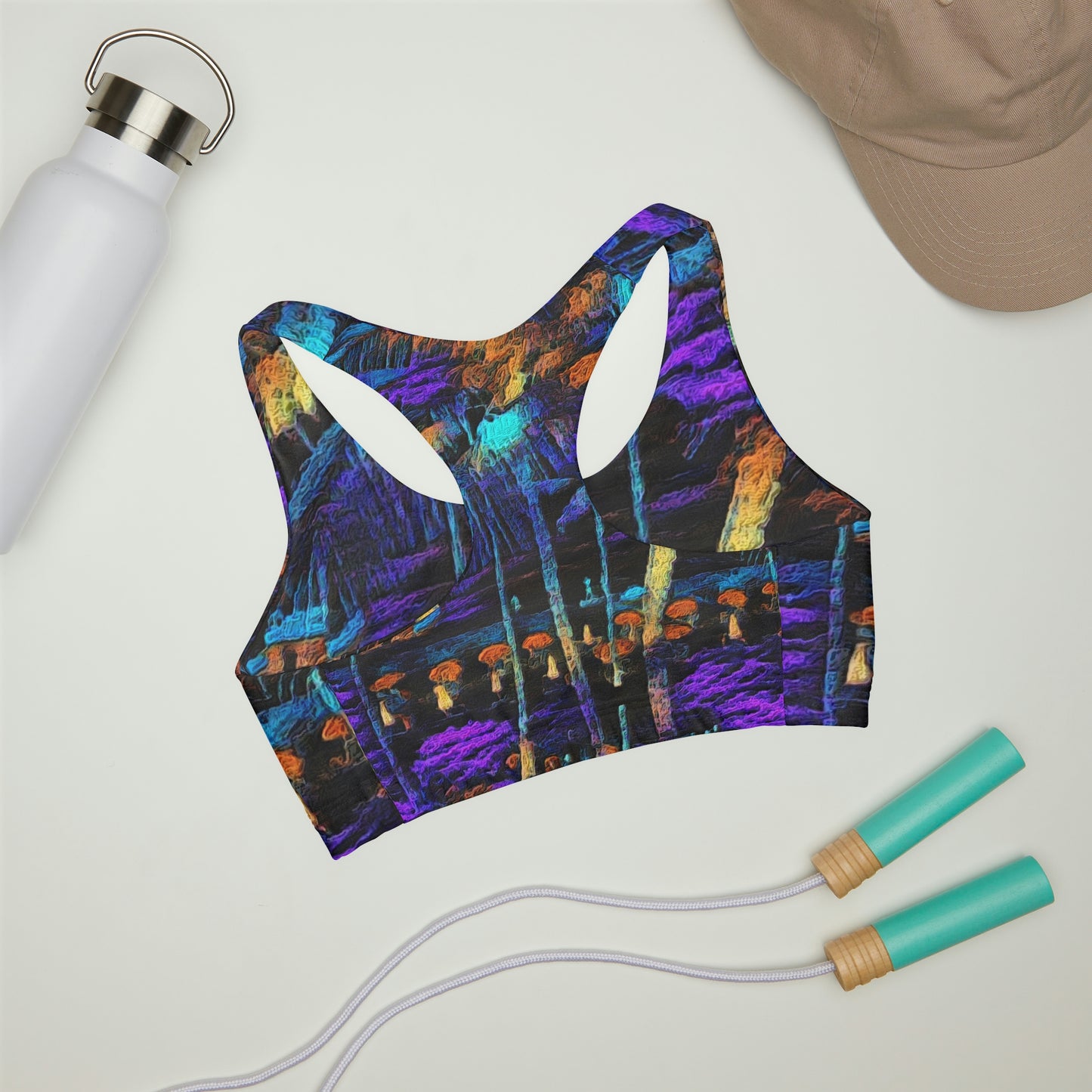 Girls' Double Lined Seamless Sports Bra (AOP) ... "The Royal Hawai'ian: Waikiki Beach_Beach" ... Honolulu, HI ... Ocotber 2014 (Halloween) ... Original Works ...