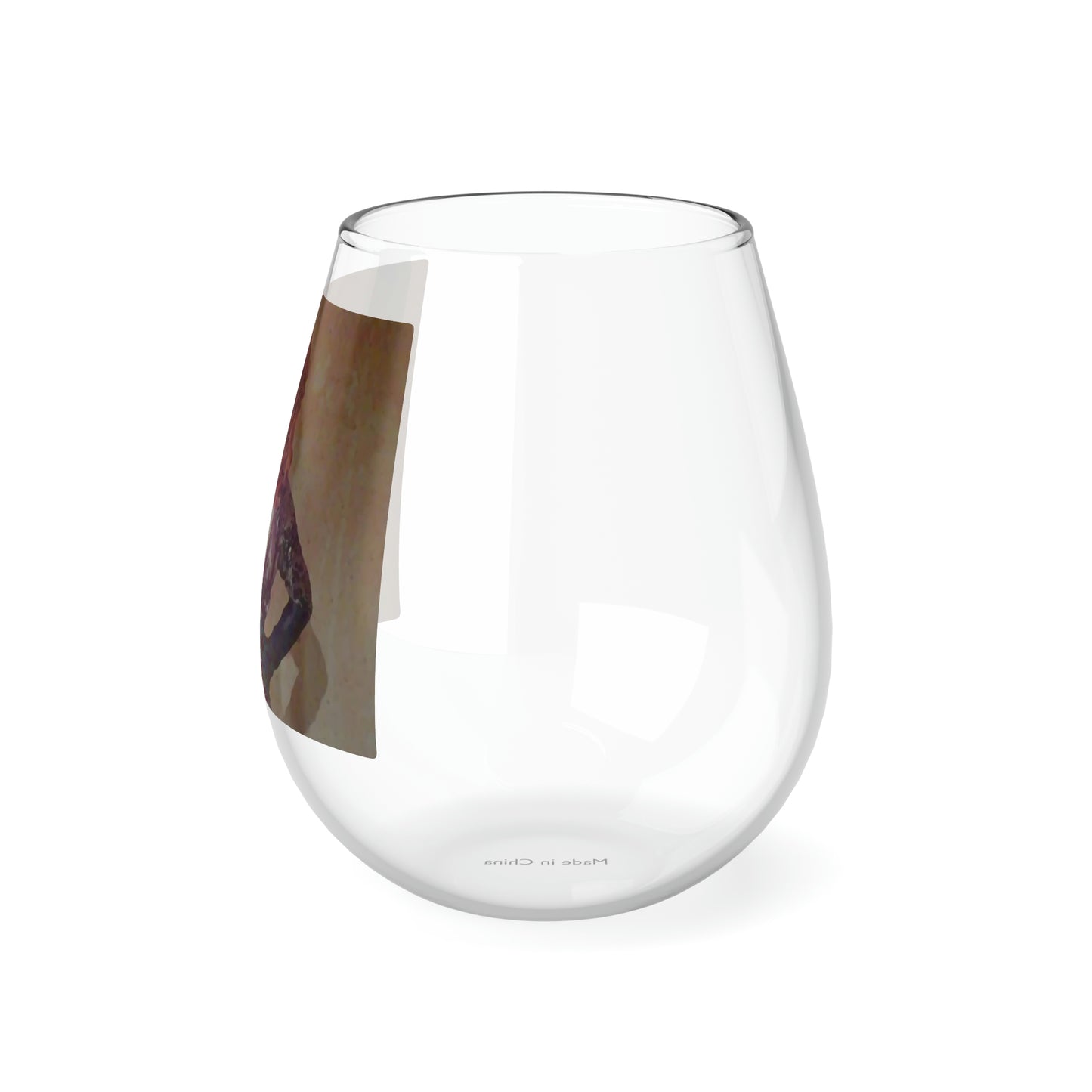 Stemless Wine Glass, 11.75oz ...  A Colleague Overseas ... 'Enjoying A Fag' ... Original Works ... "April Fools 2023" ... Hot-Tranny-Smoke ...