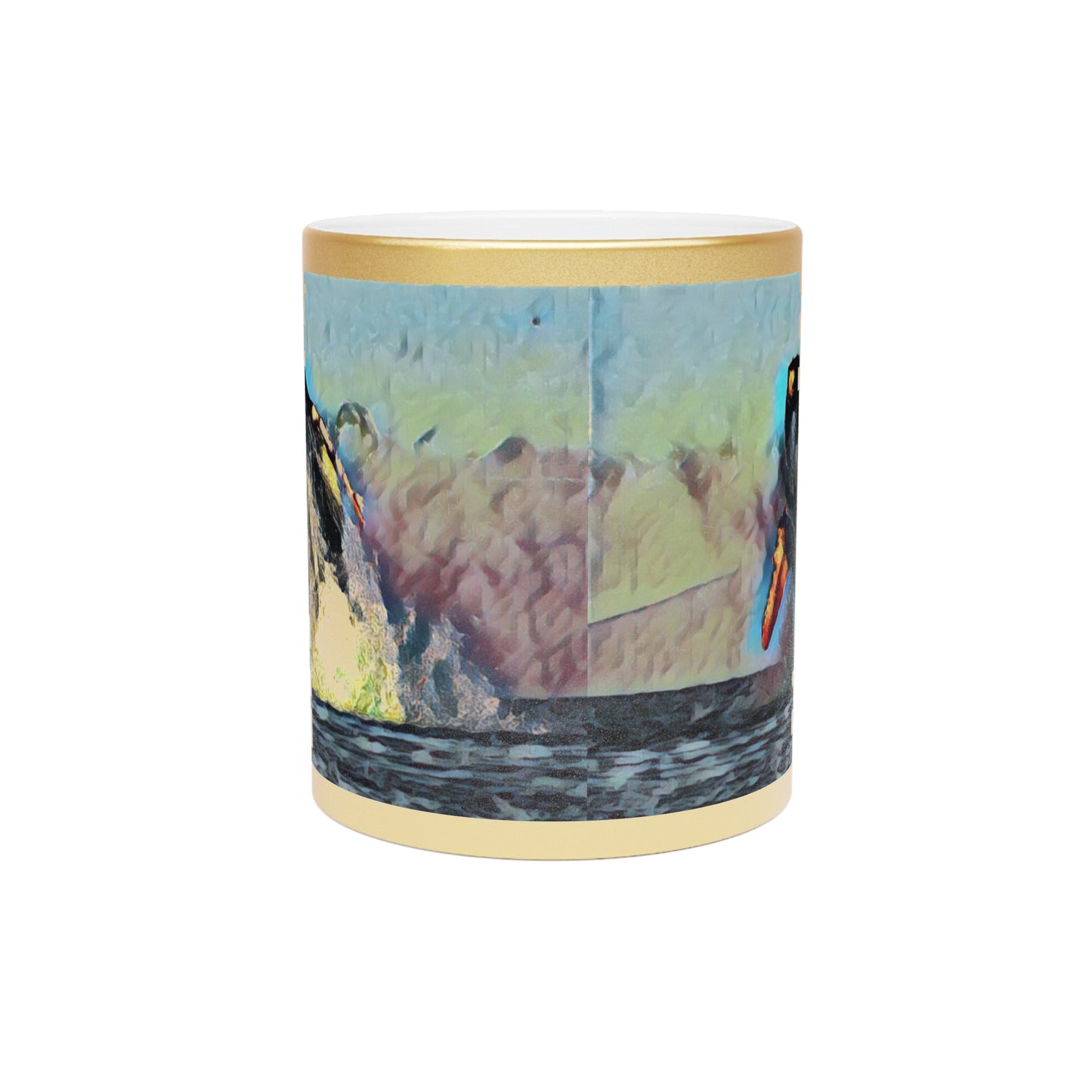 Metallic Mug (Silver\Gold) ... An Extraordinary Humpback Breach ... 'With Explosive Energy' ... Family Archives (KPH) ... Circa: 21st Century. Maui, HI ... Original Works ...