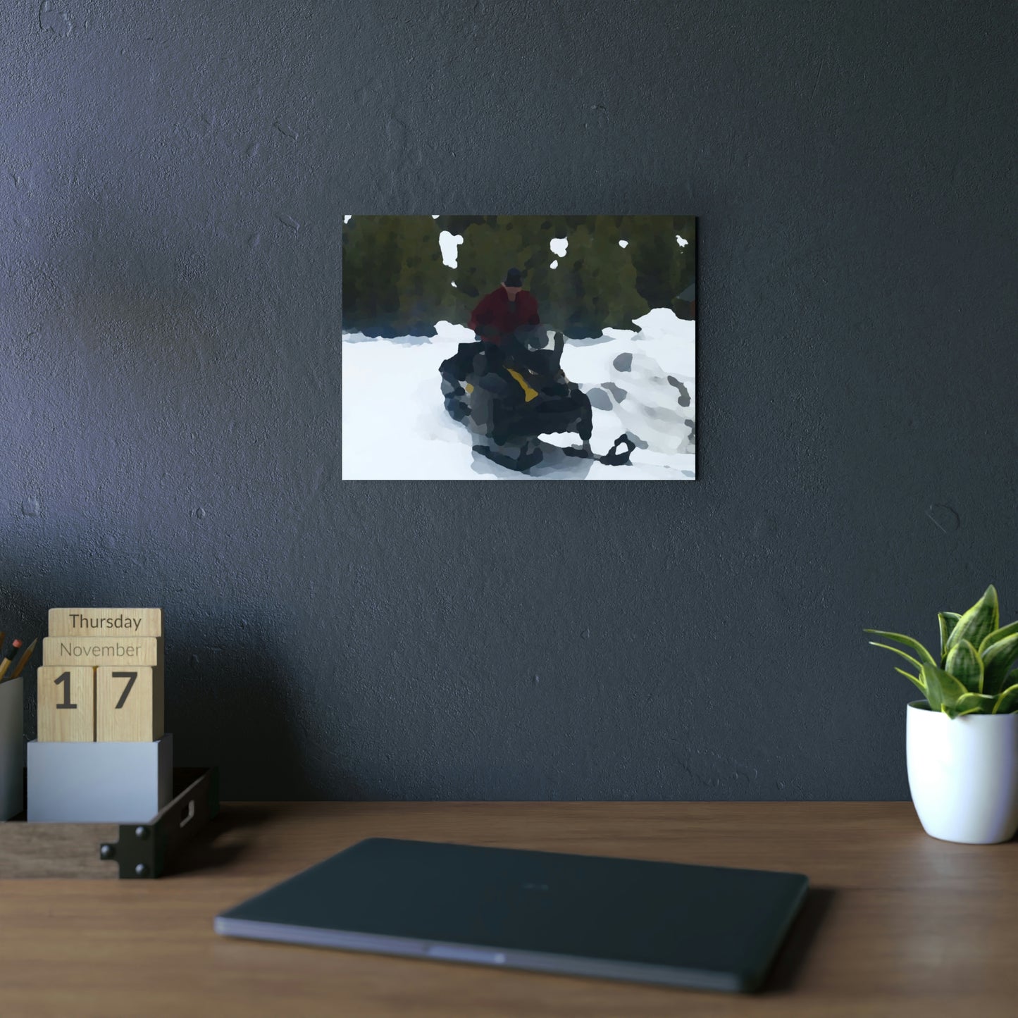 Aluminum Composite Panels ... "Snowmobiling A Mountain Paradise" ... Circa April 2021 ... Original Works ... (Full_Spectrum_Oilification ... )