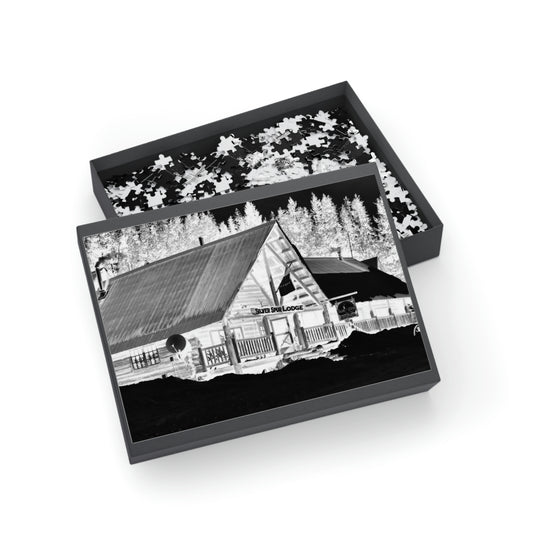 Puzzle (96, 252, 500, 1000-Piece) ... A Beautiful Lodge & Back-Country Outfitter In A Mountain Town ... 'Dixie, Idaho, November 2022' ... Original Works ...