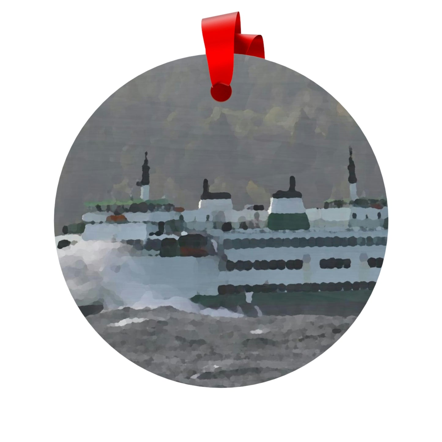 Plywood Ornaments (Round, Berlin) ... WADOT Ferry Crossing ... "A Very Rough Day" ... Mulkiteo Route ... Family Archives ... Early 1990's' ... Original Works ...