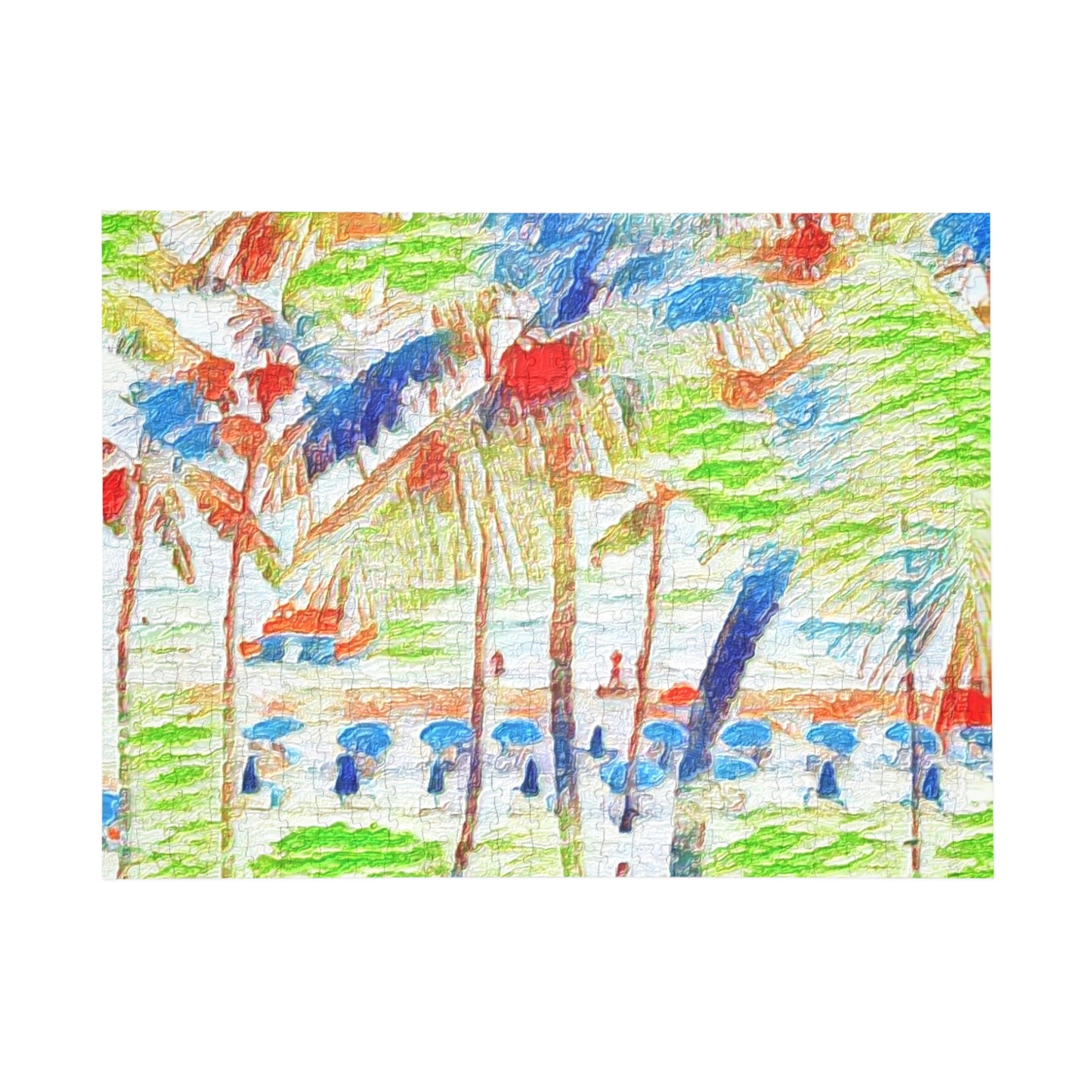 Puzzle (96, 252, 500, 1000-Piece) ... "The Royal Hawai'ian: Waikiki Beach_Beach" ... Honolulu, HI ... Ocotber 2014 (Halloween) ... Original Works ...