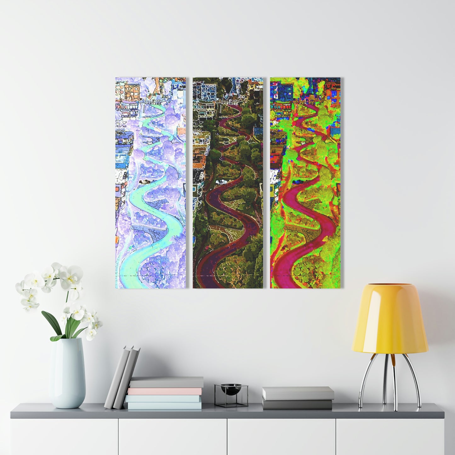 Acrylic Prints (Triptych) ... A Crazy Street ... 'Eight Winding Curve-Switchbacks' ... "Lombard Street, San Francisco, CA' ... Family Archives: 1970's ... Original Works ...