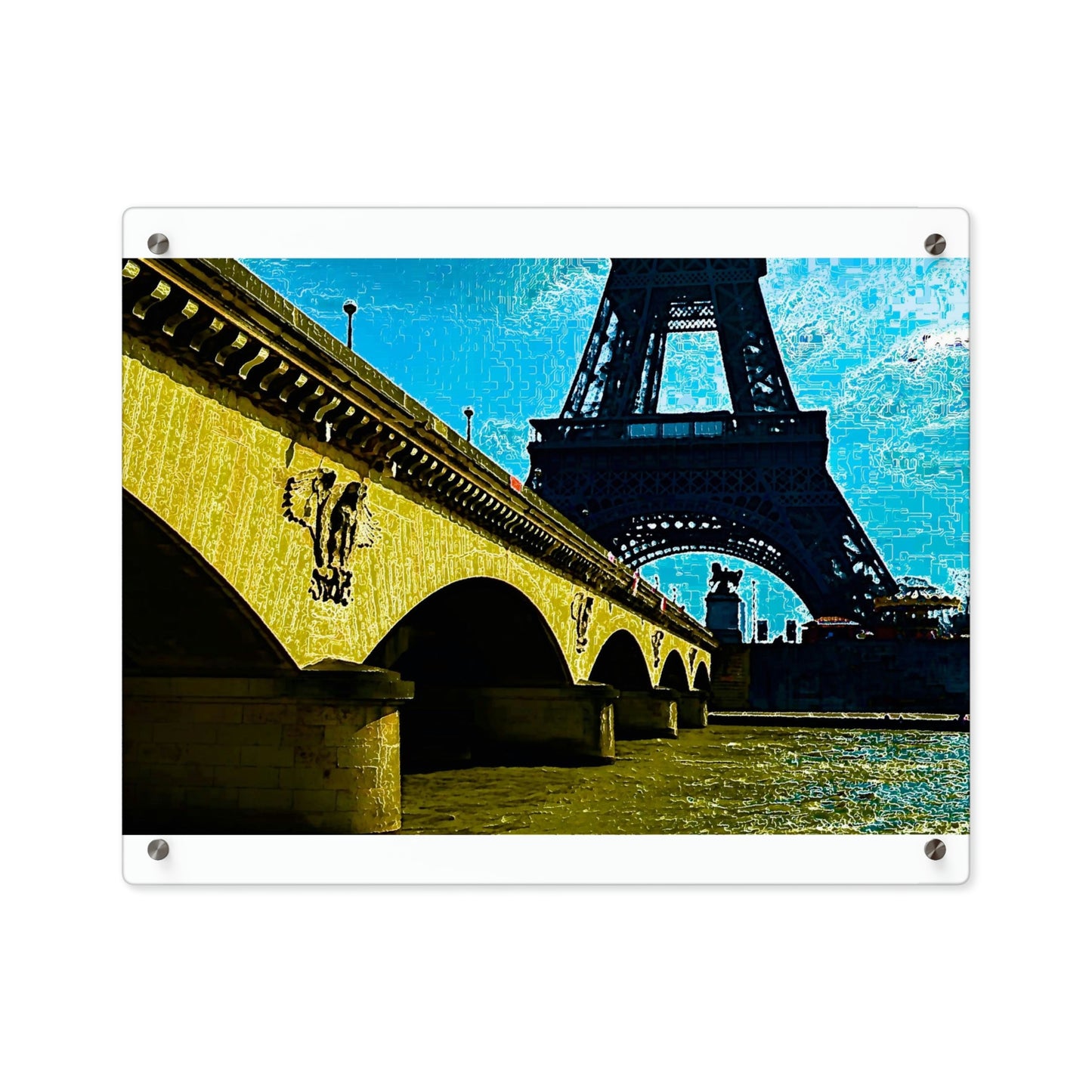 Acrylic Wall Art Panels ...  Le Tour D'Eiffel ..."Along The Water" ... Barbara Joan Bonnell-Holt ... Le Voyage De Paris: 1972 ... Original Works ...