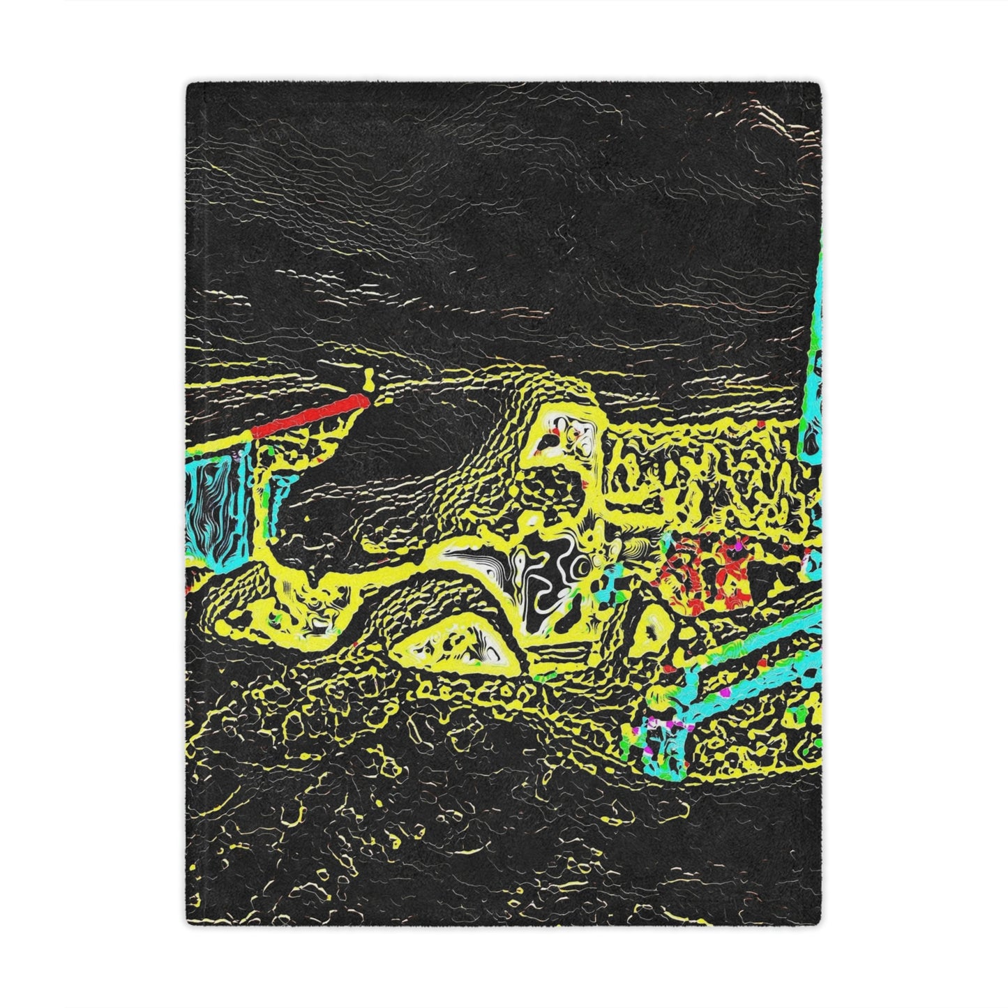 Minky Blanket ...  "Snow Vehicle In Snow Storm At-Rest" ... Circa 12Mar23 ... Central Idaho ... 18-Hours Rendering Time: Original Works ...