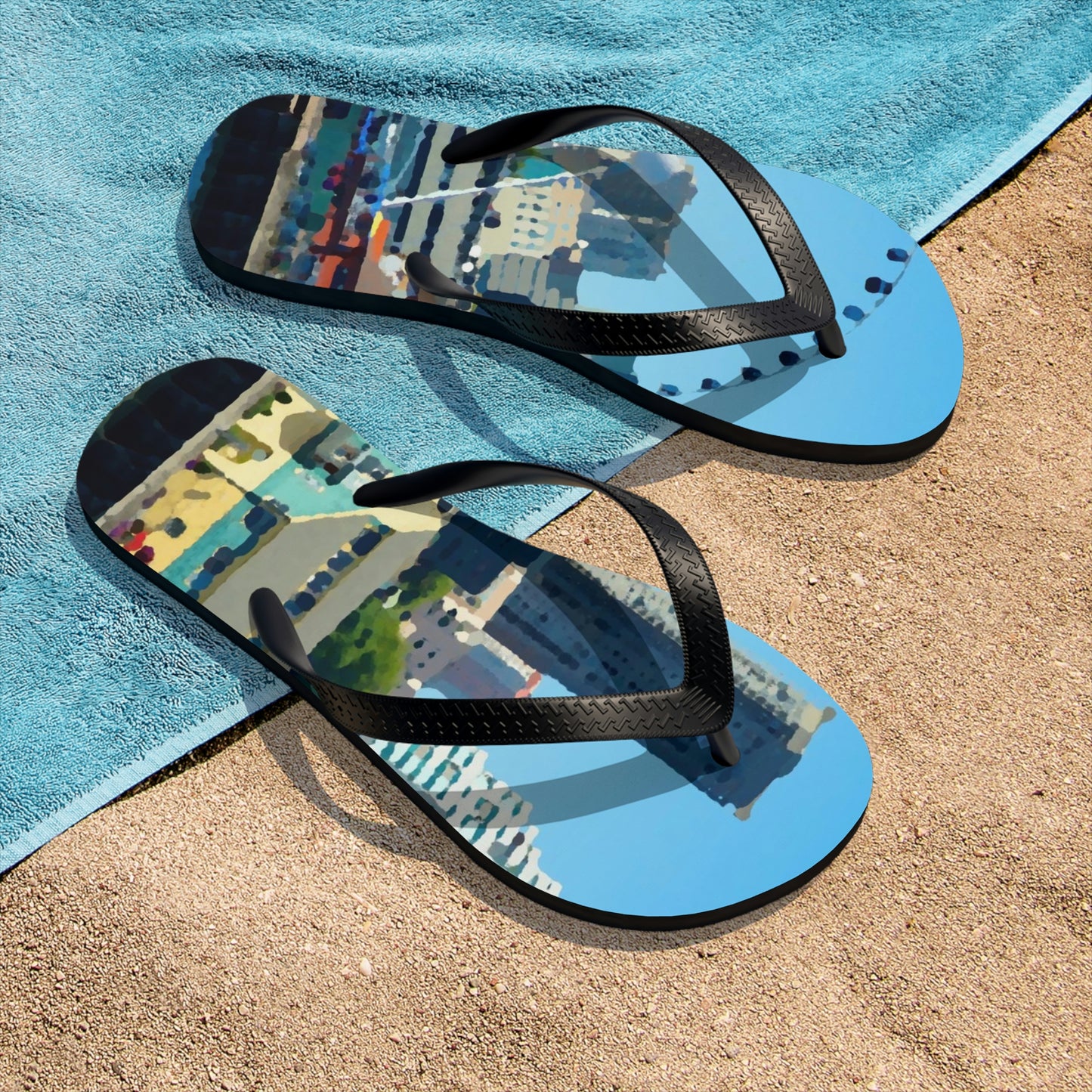 Unisex Flip-Flops ... That Classic Wheel ... 'Seattle's Wheel' ... & Old Classic Waterside Vendors ...  'Family Archives' ... Original Works ...