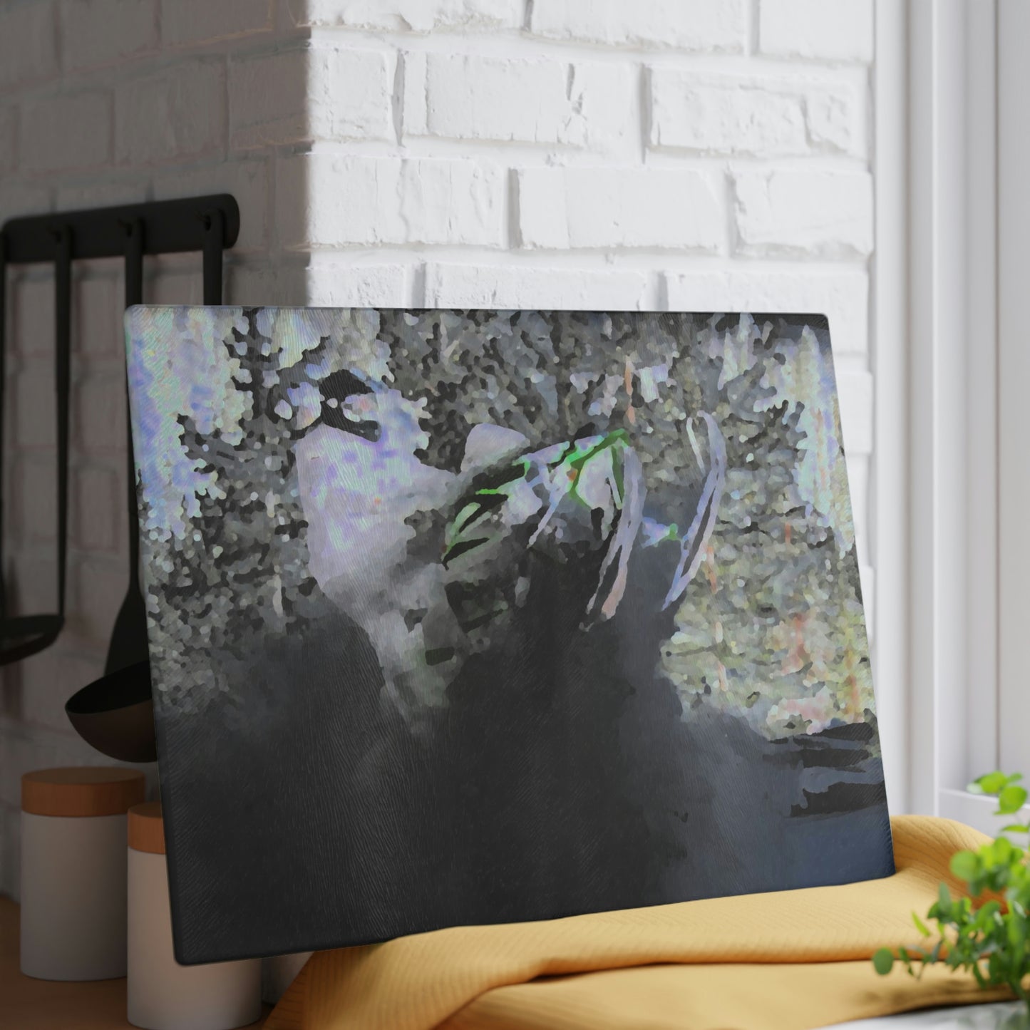 Glass Cutting Board ...  "Come Fly With Us At CIP Airways" .. CIP: Central_Idaho-Properties ...