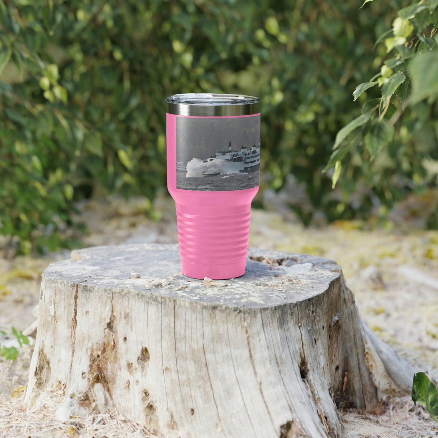 Ringneck Tumbler, 30oz ... WADOT Ferry Crossing ... "A Very Rough Day" ... Mulkiteo Route ... Family Archives ... Early 1990's' ... Original Works ...