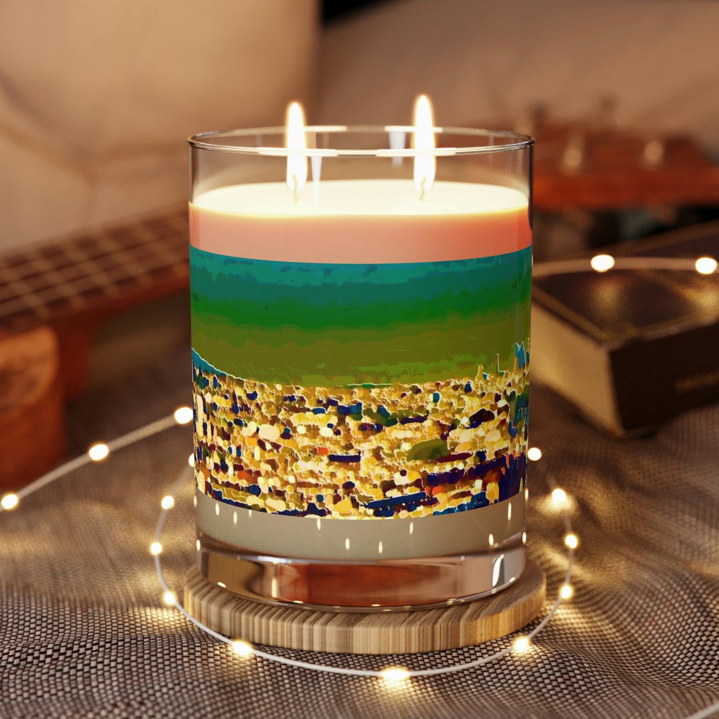 Scented Candle - Full Glass, 11oz ...  Au Paris ... "Along The River Seine" ... Barbara Joan Bonnel-Holt: 1972 ... Original Works ...