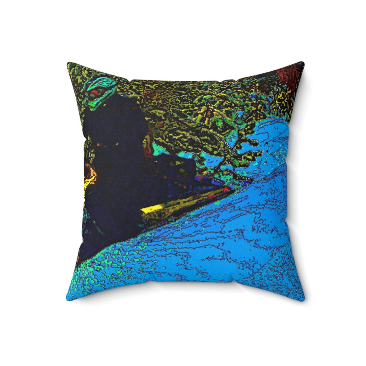 Spun Polyester Square Pillow ... Yep ... "Another Day ... Riding Through The Wilderness ... " ... February 2023 ... Original Works ...