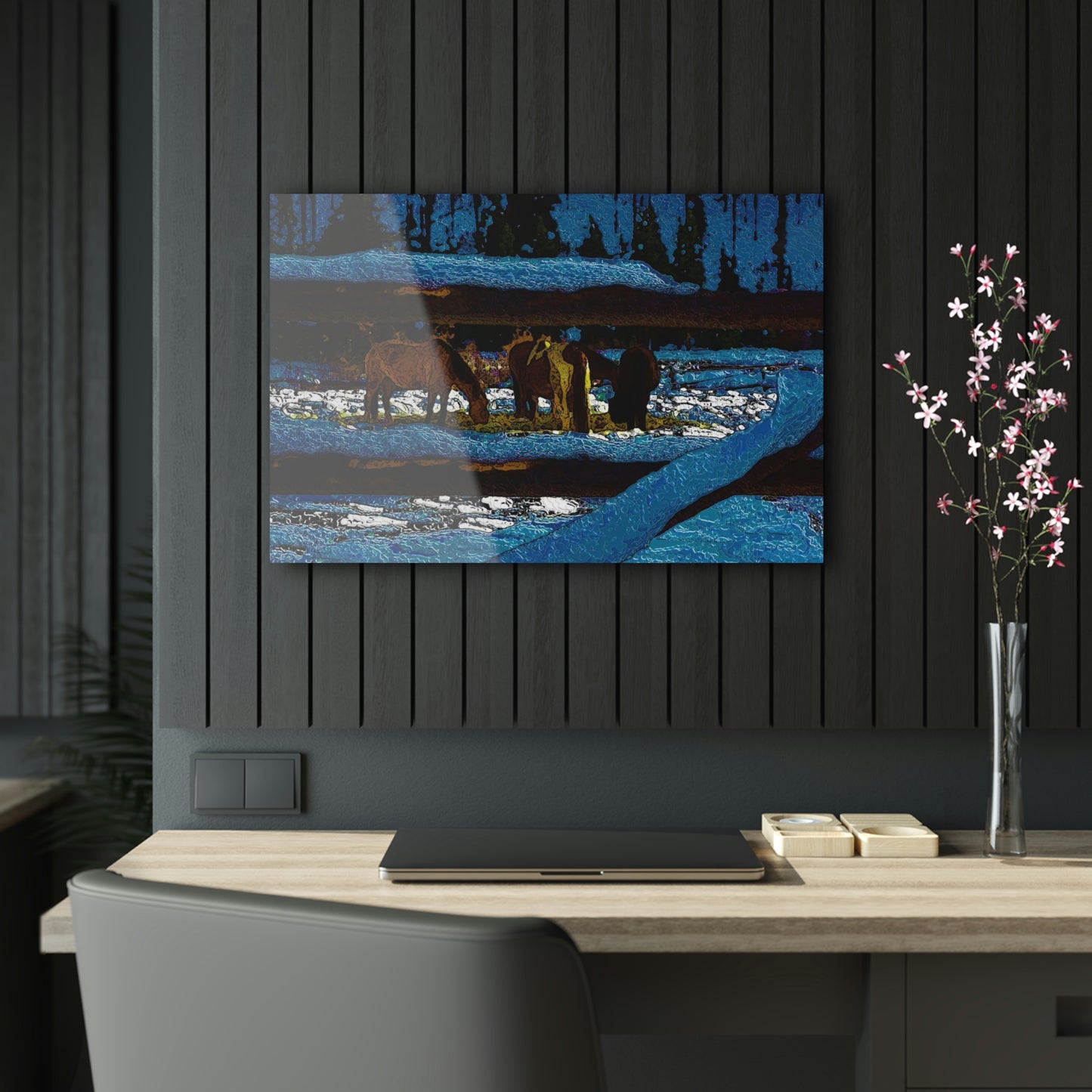 Acrylic Prints ... A Horse ... A Saddle ...  Foraging Through The Snow ...  An_Asses 'Cry' ... Central Idaho, November 2022 ...  Original Works ...