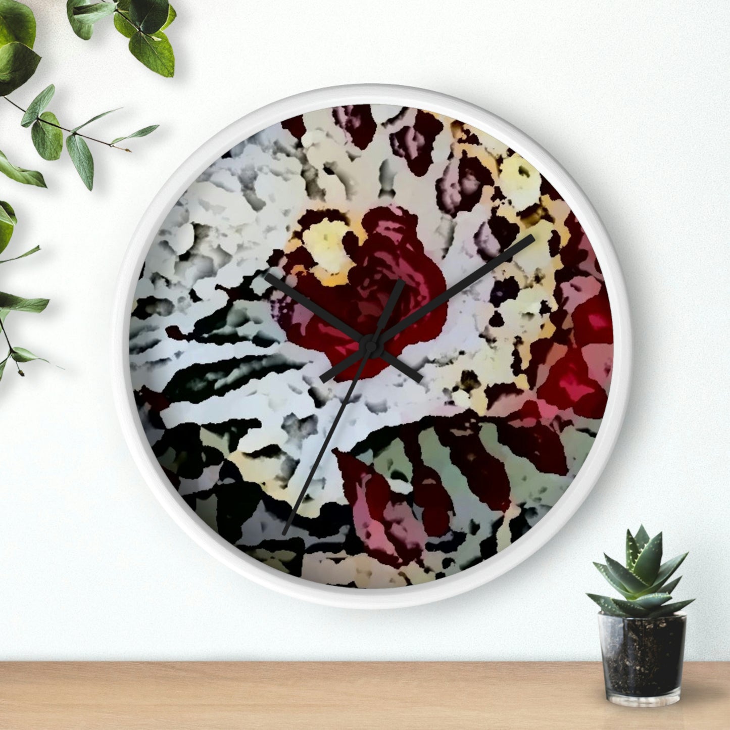 Wall clock ... "A Friendly Flower" ... Pointsettia 'Pointing' ... Original Works ... (Supplied Photograph) ...