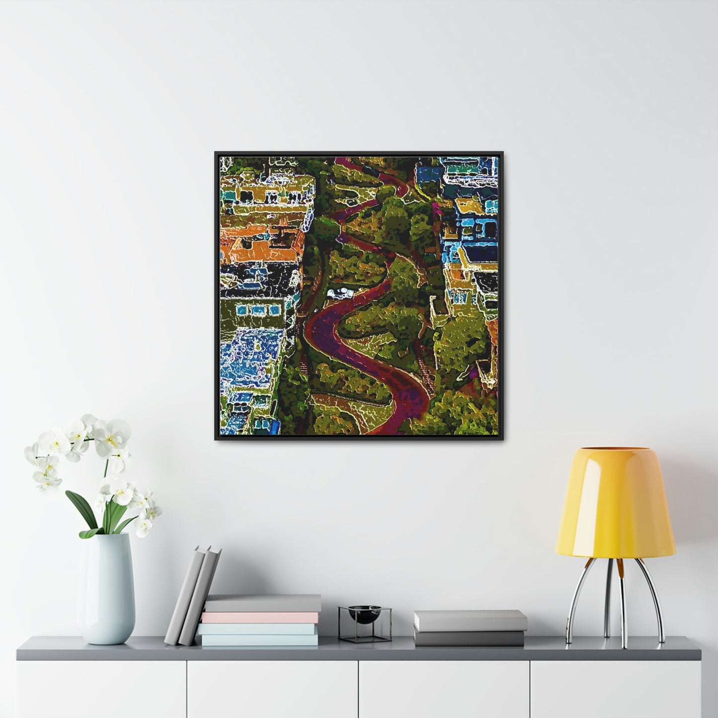 Gallery Canvas Wraps, Square Frame ... A Crazy Street ... 'Eight Winding Curve-Switchbacks' ... "Lombard Street, San Francisco, CA' ... Family Archives: 1970's ... Original Works ...