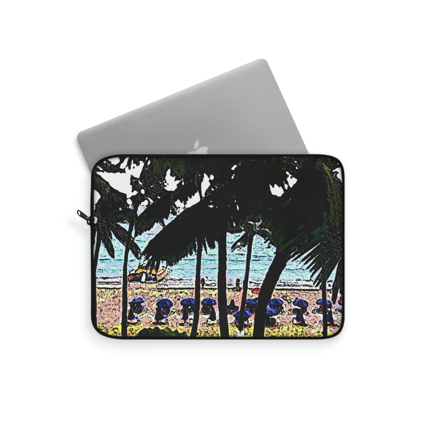 Laptop Sleeve ... "A Beautiful Beach Amongst The Palms" ... The Outrigger Waikiki, Honolulu, Oahu ... Original Works ...