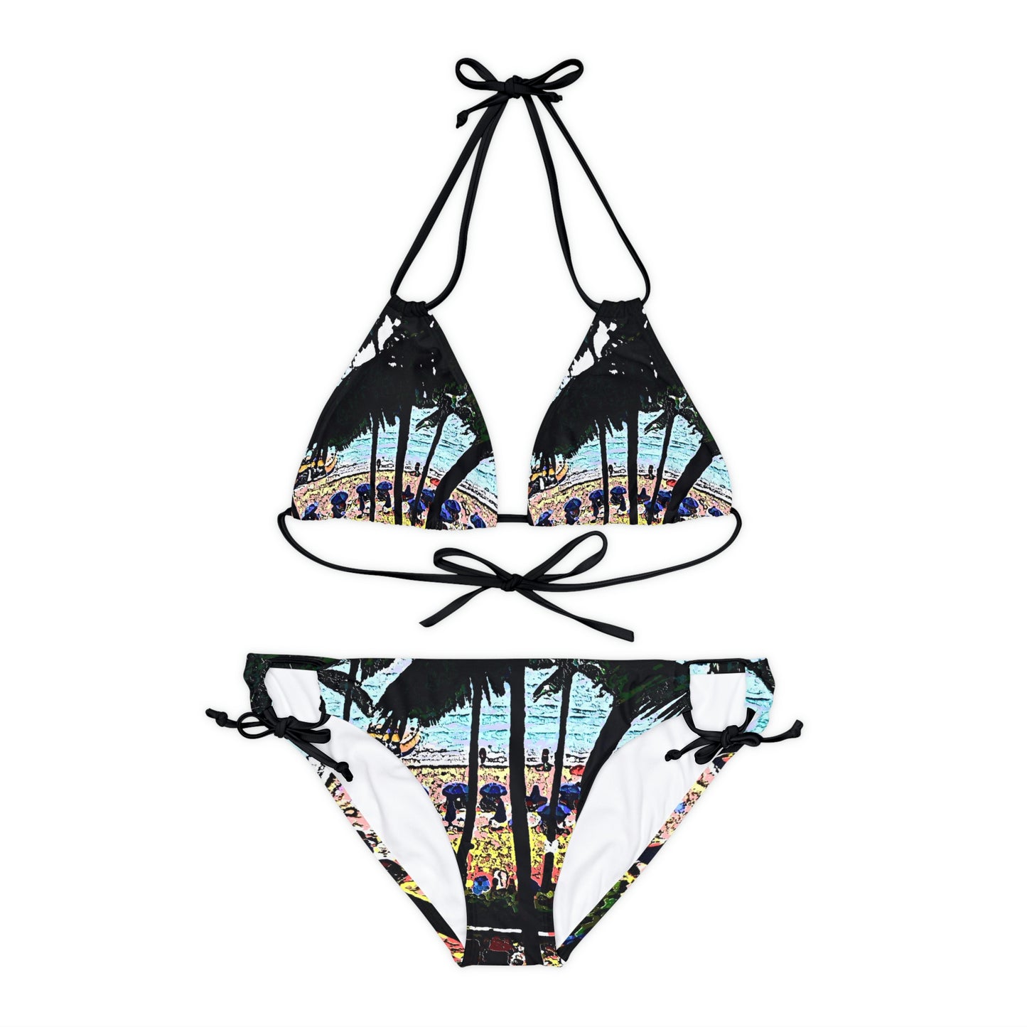 Strappy Bikini Set ...  "A Beautiful Beach Amongst The Palms" ... The Outrigger Waikiki, Honolulu, Oahu ... Original Works ...