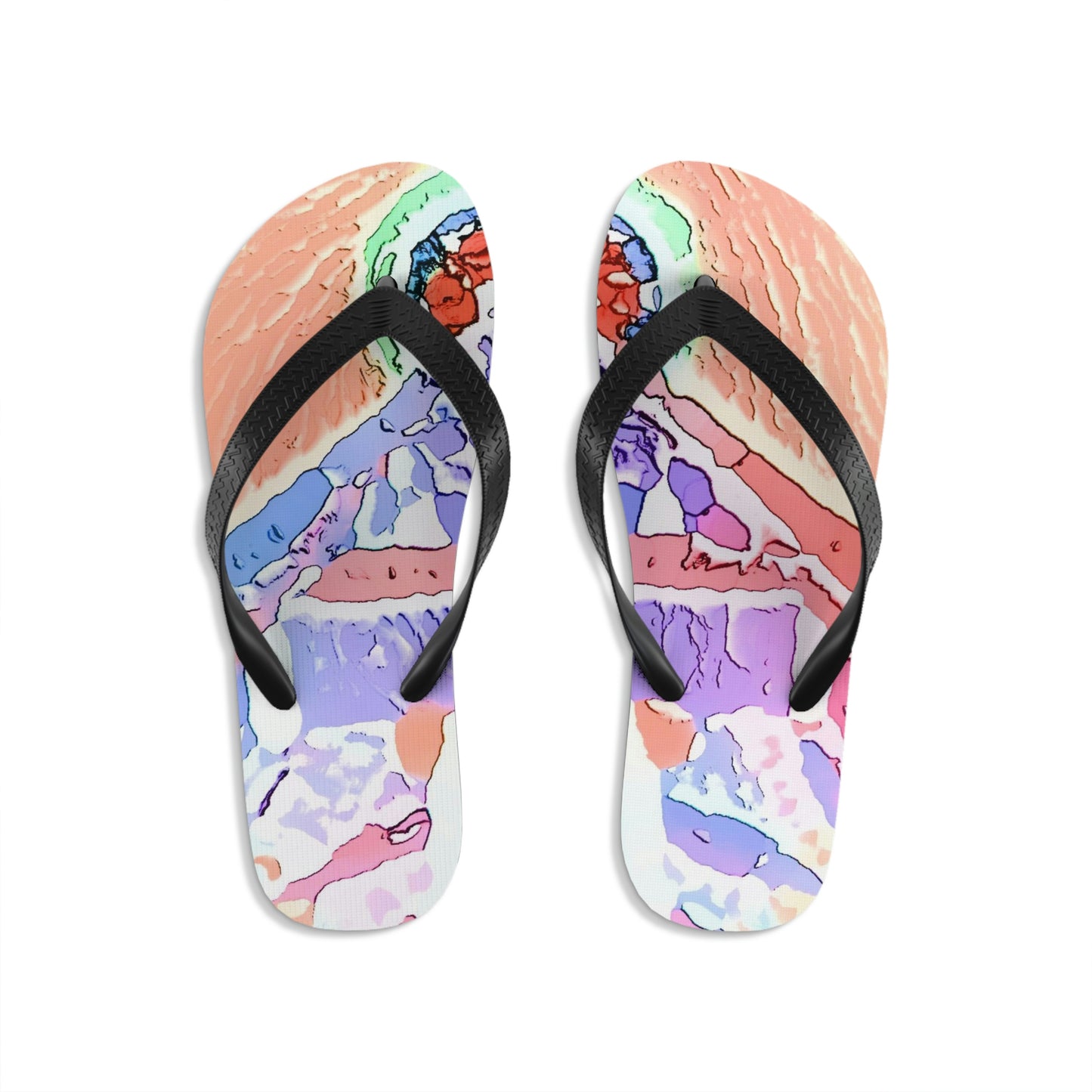 Unisex Flip-Flops ... "Seattle's World Fair" ... Below Space Needle 'Looking Up' ... On A Very Rainy Morning (Father's Family Photo). ... Original ...