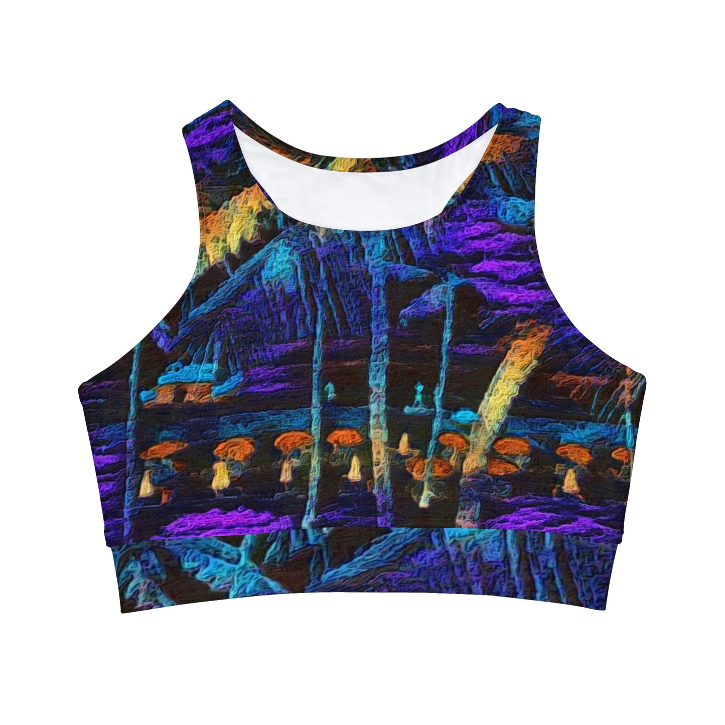 High Neck Crop Bikini Top (AOP) ... "The Royal Hawai'ian: Waikiki Beach_Beach" ... Honolulu, HI ... Ocotber 2014 (Halloween) ... Original Works ...