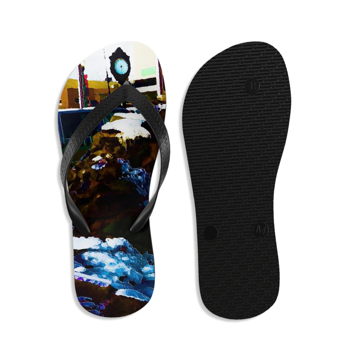 Unisex Flip-Flops ...  "Ice & Water Sculpted" ... Downtown Grangeville, Idaho ... Adjacent To Irwin Pharmacy ... 5Jan23 ... Original Works ...