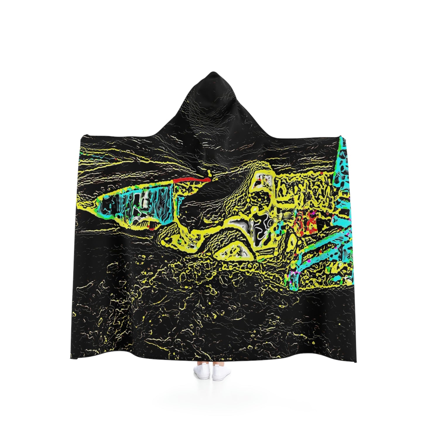Hooded Blanket ...  "Snow Vehicle In Snow Storm At-Rest" ... Circa 12Mar23 ... Central Idaho ... 18-Hours Rendering Time: Original Works ...