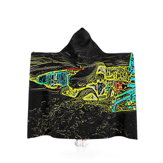 Hooded Blanket ...  "Snow Vehicle In Snow Storm At-Rest" ... Circa 12Mar23 ... Central Idaho ... 18-Hours Rendering Time: Original Works ...