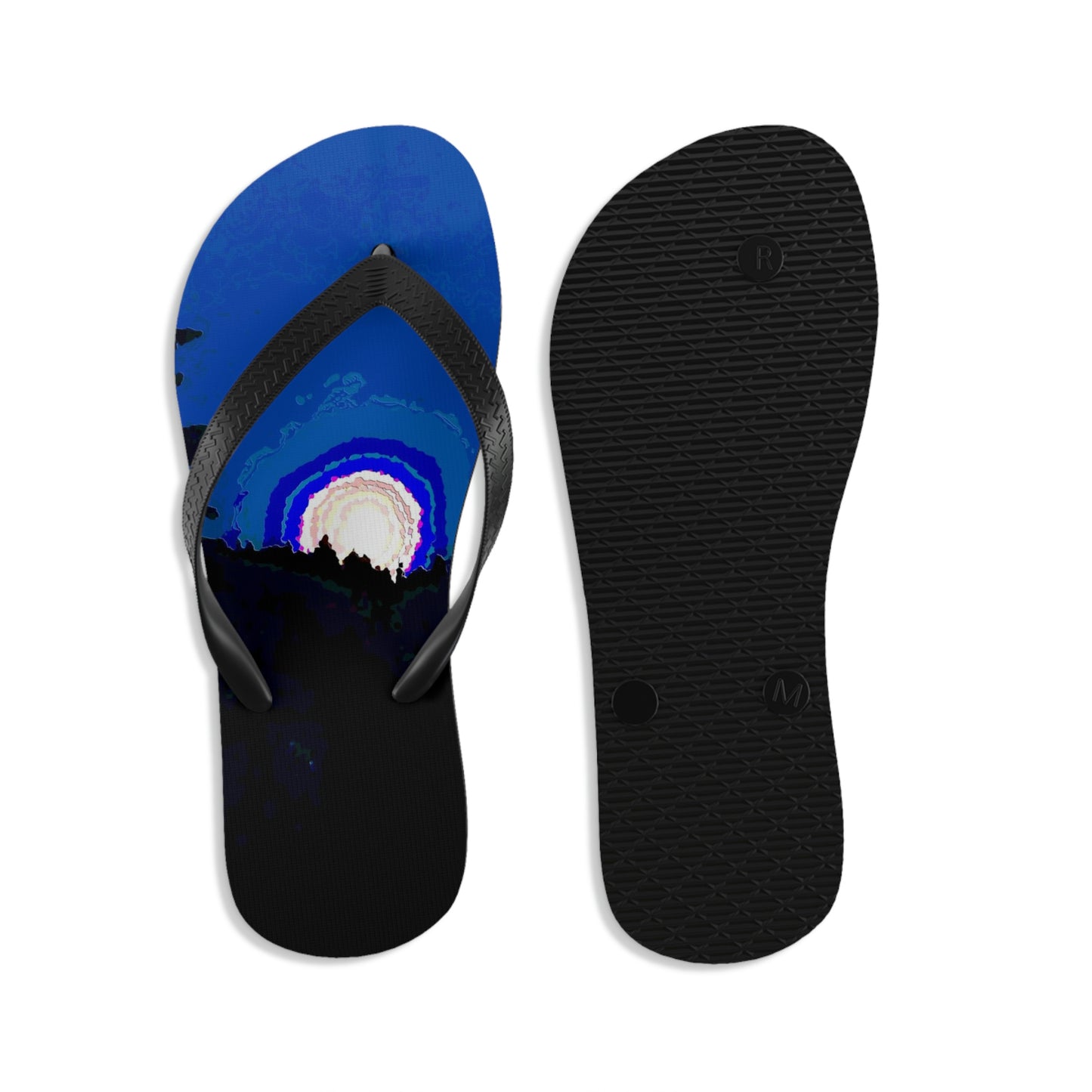 Unisex Flip-Flops ... "The Road Home" ...' Over The River & Through The Woods To? ...' ... Moonscape Near Elk City, Idaho ... Original Works ... 5Jan23 ...