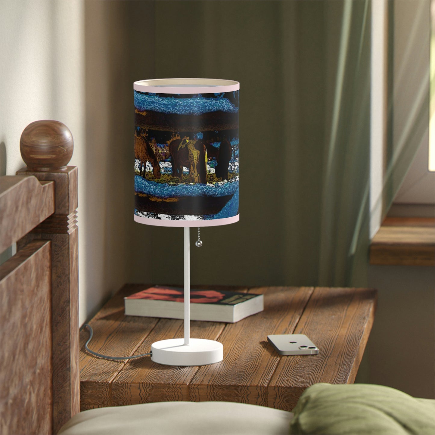 Lamp on a Stand, US|CA plug ... Corraled Horses In Winter ... Central Idaho, 5,600 Ft. Elevation
