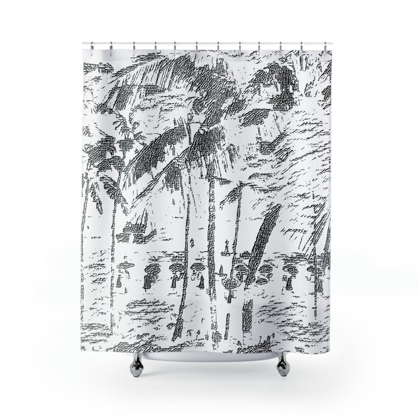 Shower Curtains ... "The Royal Hawai'ian: Waikiki Beach_Beach" ... Honolulu, HI ... October 2014 (Halloween) ... Original Works ...