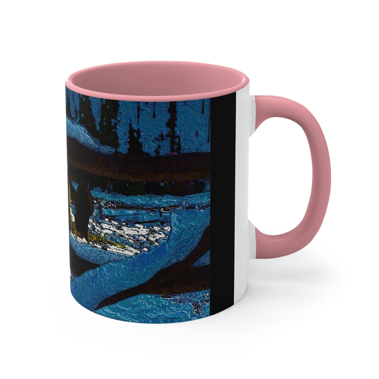 Accent Coffee Mug, 11oz ... A Horse ... A Saddle ...  Foraging Through The Snow ...  An_Asses 'Cry' ... Central Idaho, November 2022 ...  Original Works ...
