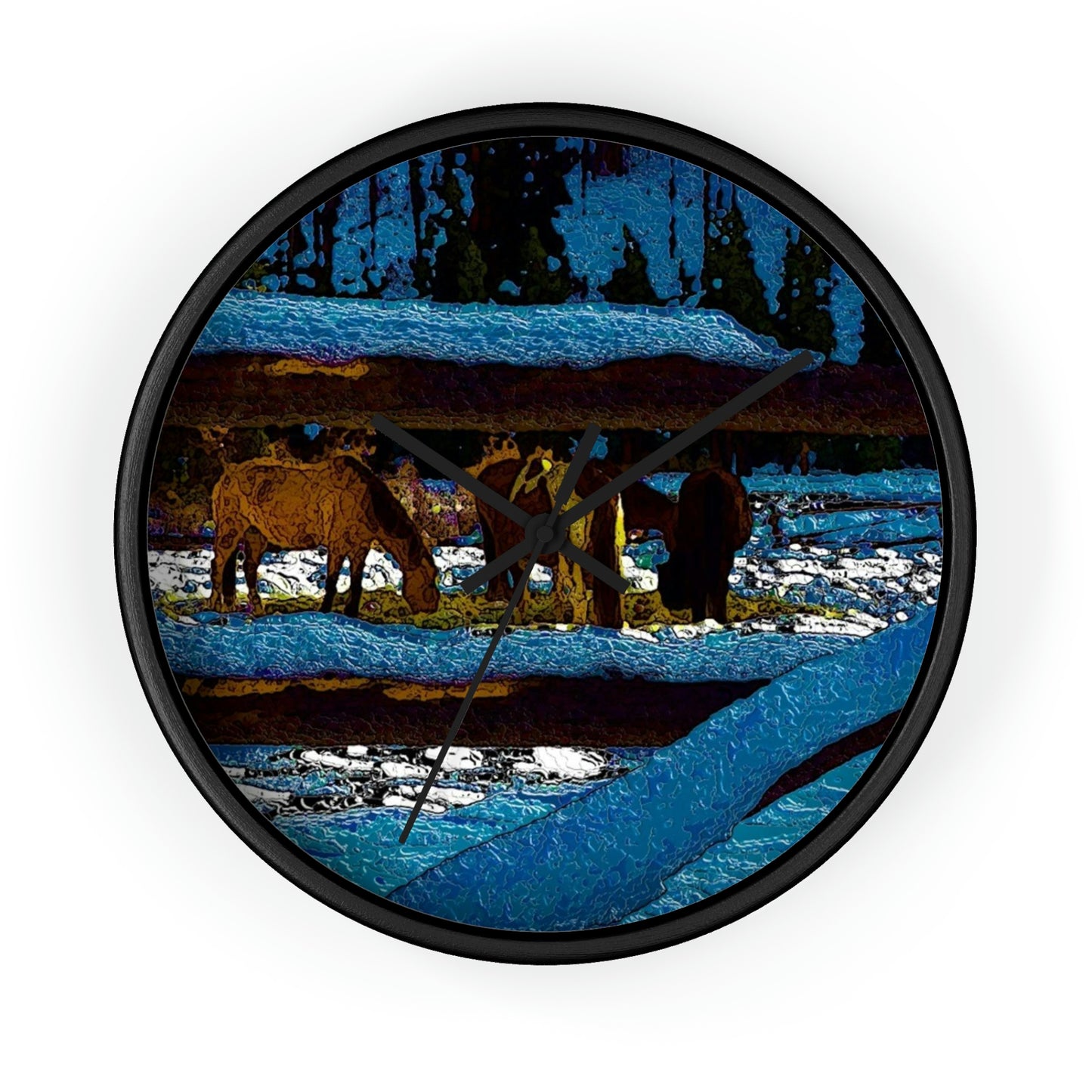 Wall clock ... A Horse ... A Saddle ...  Foraging Through The Snow ...  An_Asses 'Cry' ... Central Idaho, November 2022 ...  Original Works ...