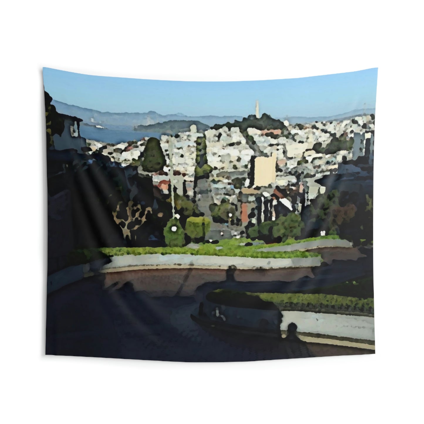 Indoor Wall Tapestries ... "Lombard Street San Francisco, CA, USA" ... Family Archives 1970's ... Original Works ...