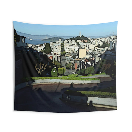 Indoor Wall Tapestries ... "Lombard Street San Francisco, CA, USA" ... Family Archives 1970's ... Original Works ...