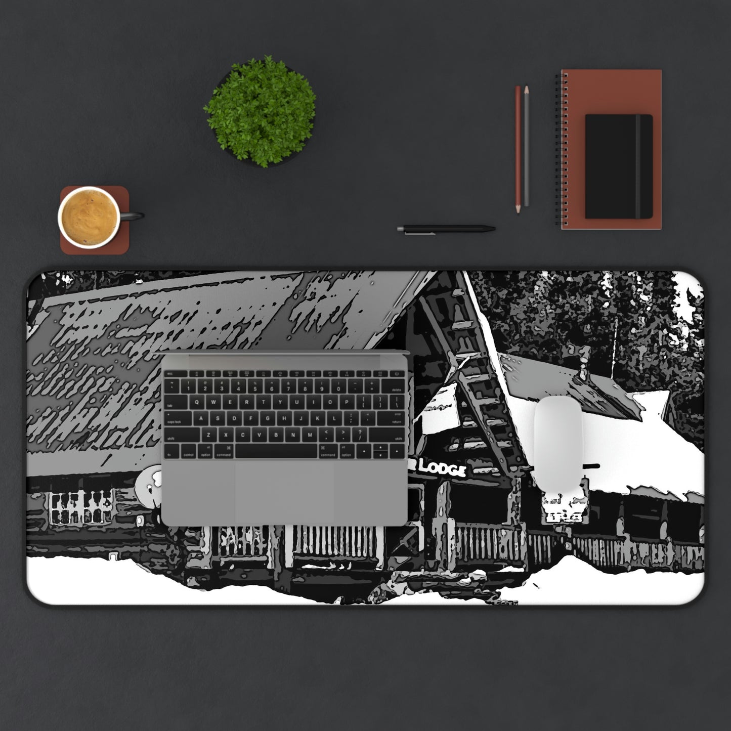 Desk Mat ... A Beautiful Lodge & Back-Country Outfitter In A Mountain Town ... 'Dixie, Idaho, November 2022' ... Original Works ...