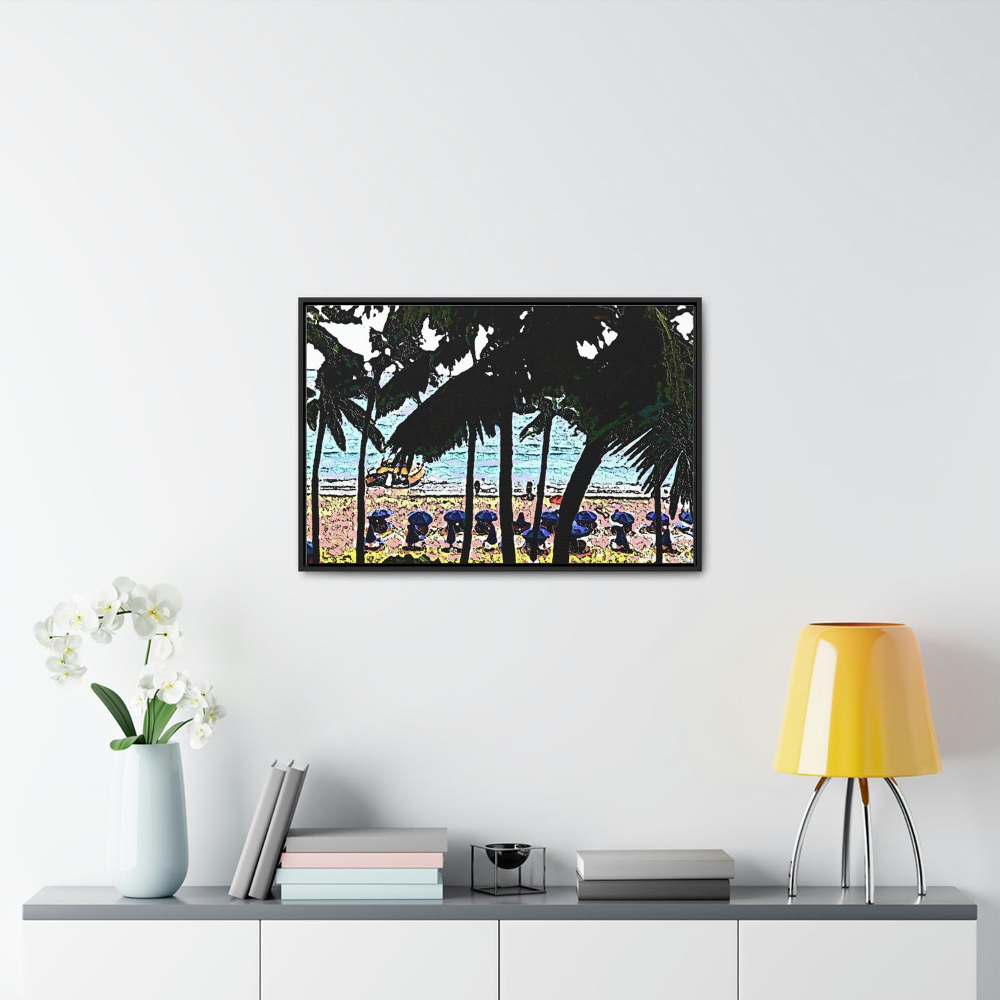 Gallery Canvas Wraps, Horizontal Frame ... "A Beautiful Beach Amongst The Palms" ... The Outrigger Waikiki, Honolulu, Oahu ... Original Works ...