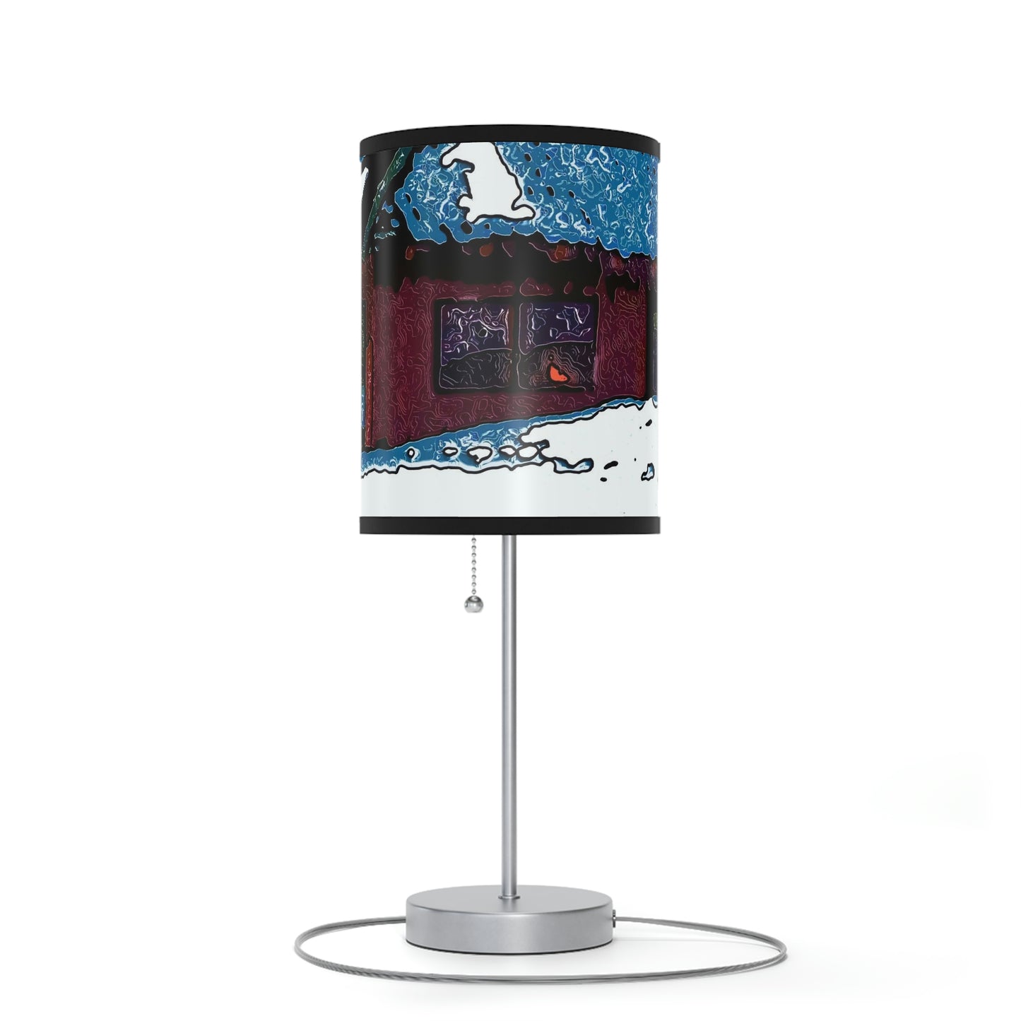 Lamp on a Stand, US|CA plug ... "A Rider Passeth-Through-It" ... Colors Galore & A Bit Of Impressionism ... Original Works. Winter 2021. Central Idaho. Rendering Time: 12 Hours ...