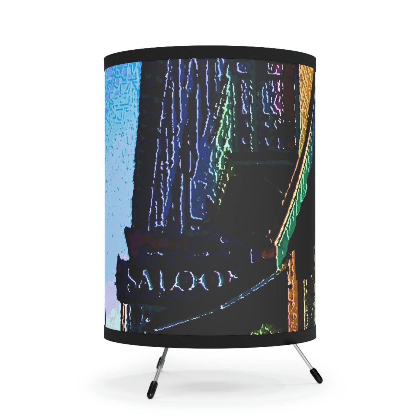Tripod Lamp with High-Res Printed Shade, US\CA plug ...  Pioneer Square & Smith Tower ... 'That World Famous View' ... Colleague Supplied Photo ... Original Works ...